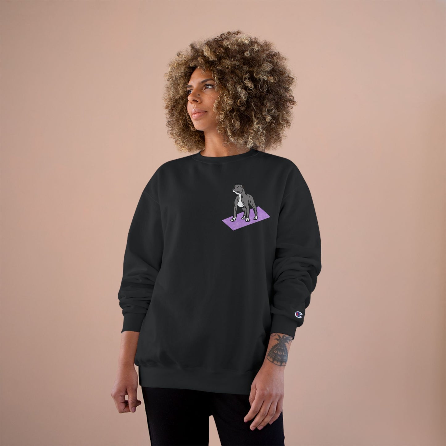 Rescue Puppy Yoga Mat Pit Bull Graphic Crewneck
