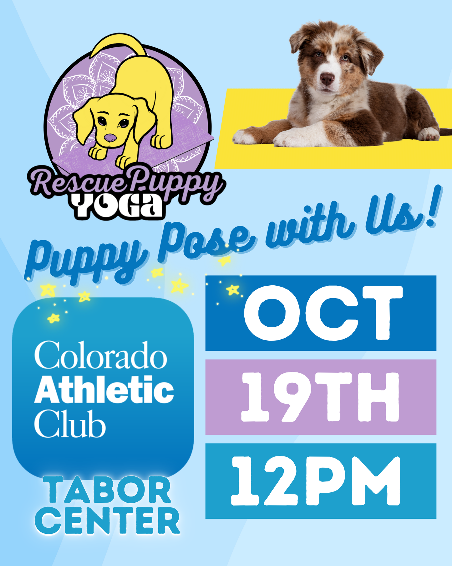 Rescue Puppy Yoga - Colorado Athletic Club Tabor Center