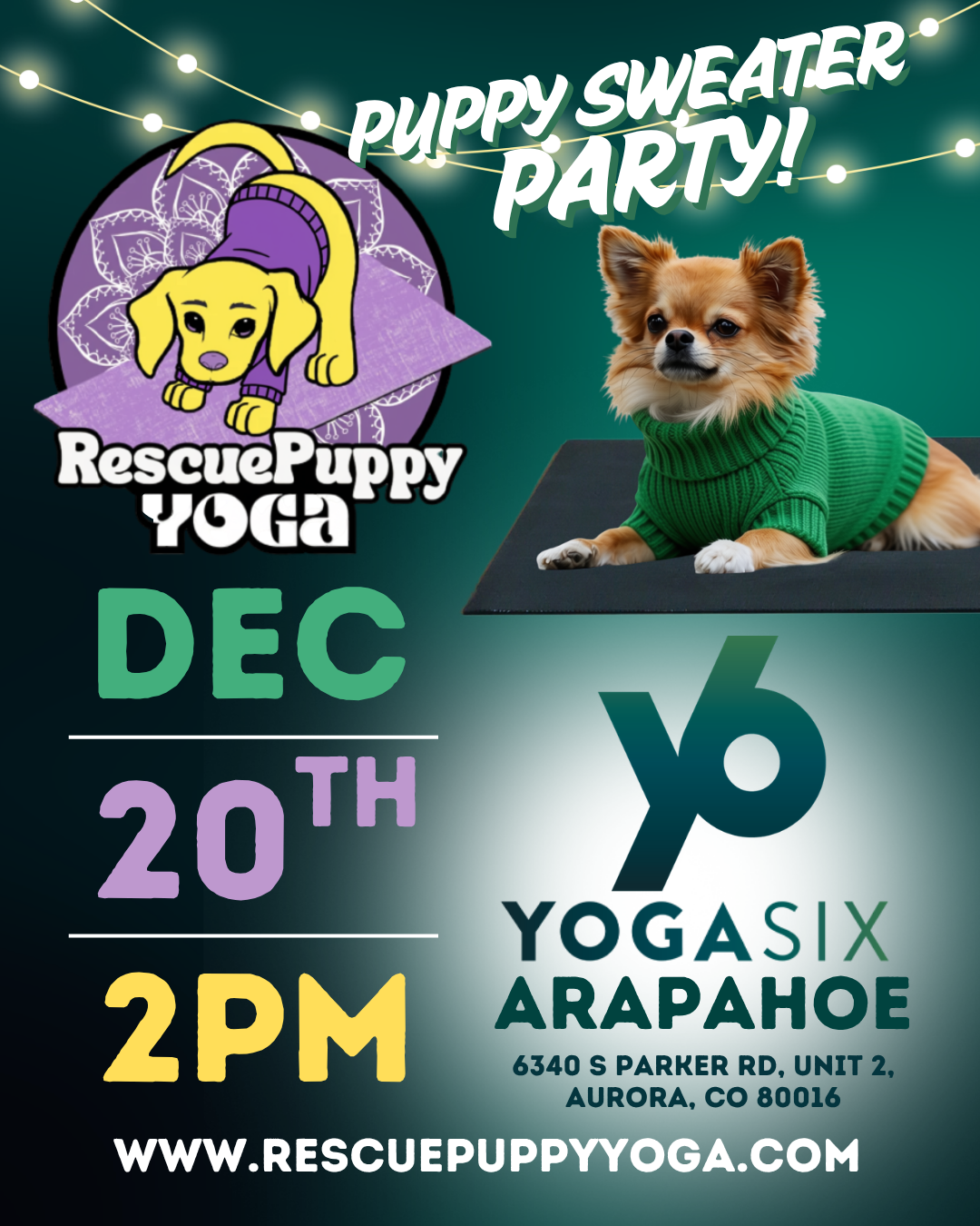 Rescue Puppy Yoga - YogaSix Arapahoe