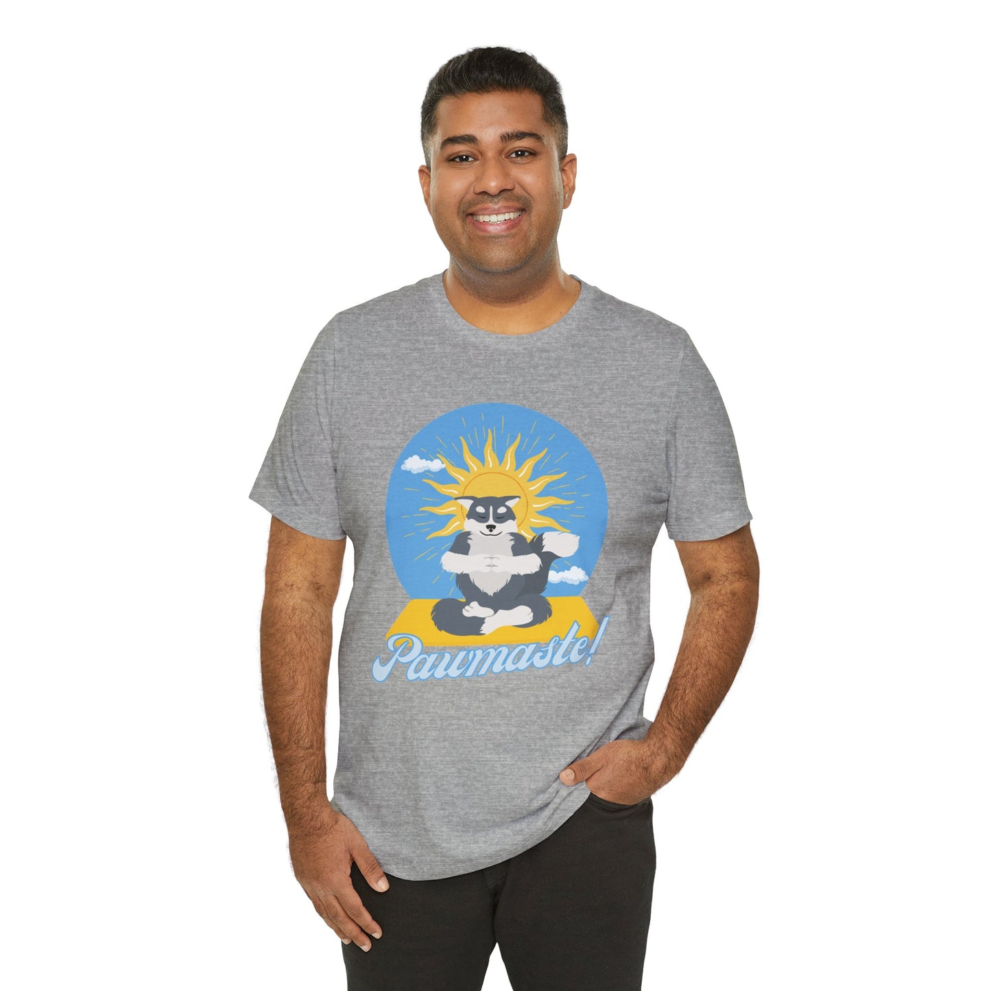 Pawmaste Happy Husky Puppy Yoga Shirt Unisex Classic Tee