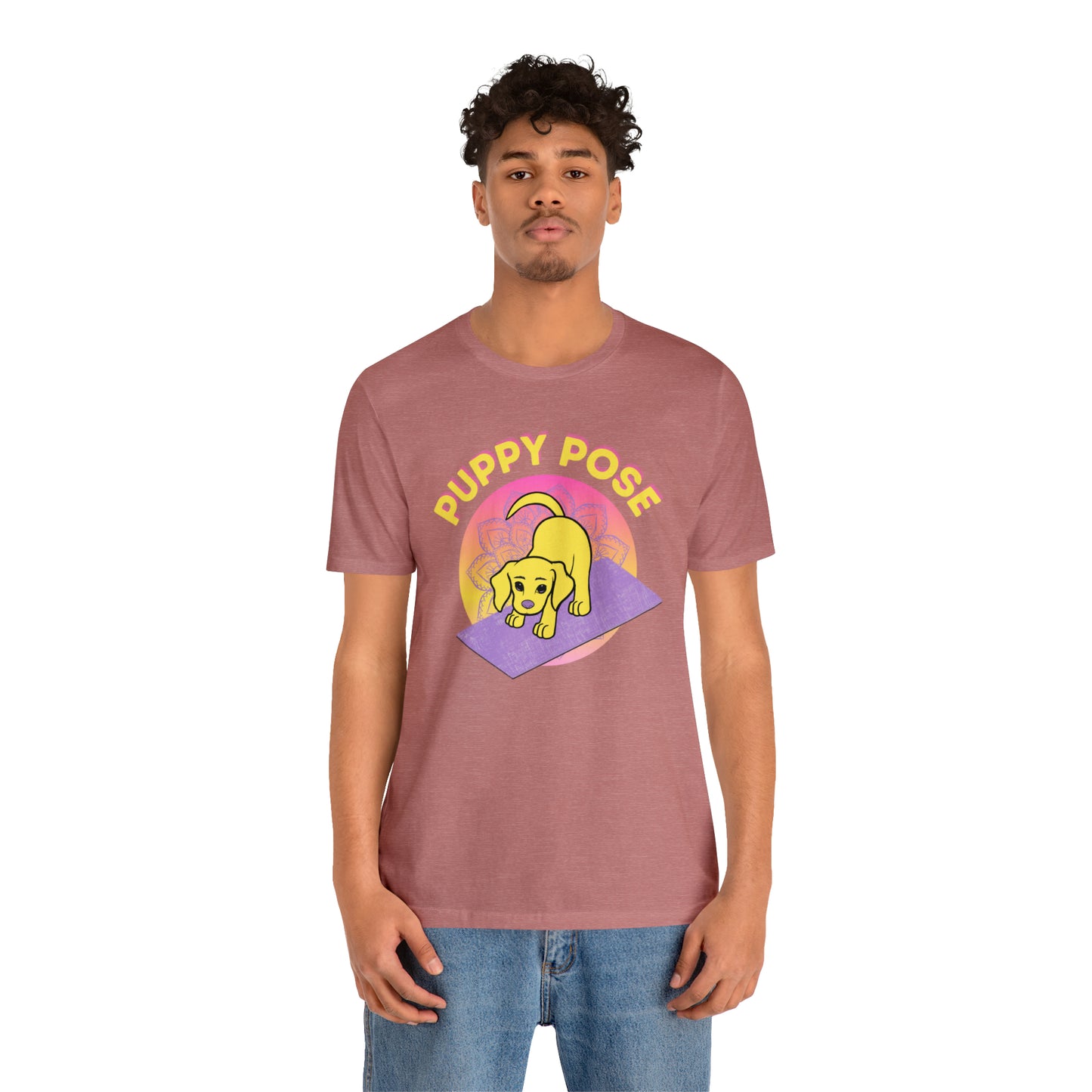 Puppy Pose with Yogi the Rescue Puppy Yoga Mascot Unisex Classic Tee