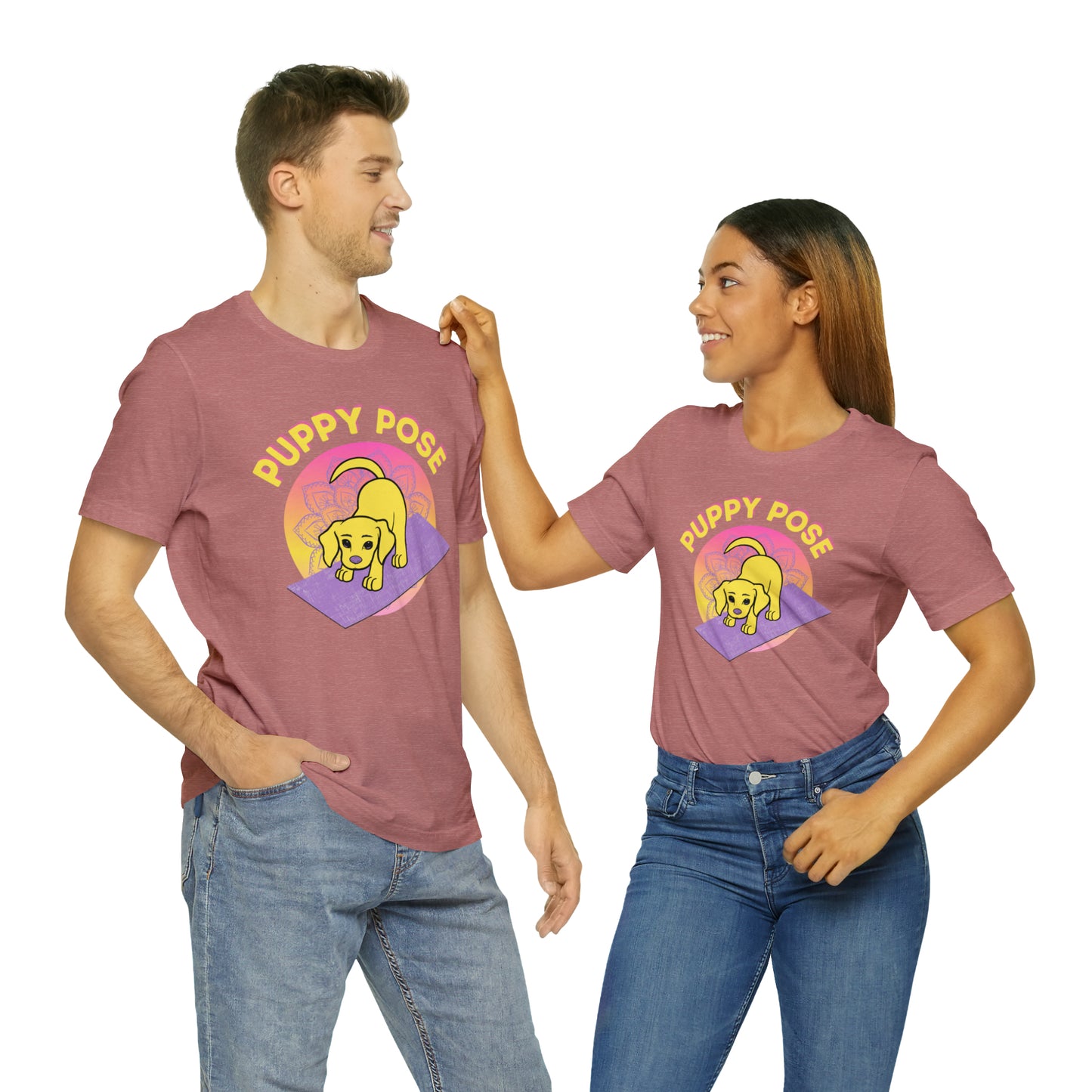 Puppy Pose with Yogi the Rescue Puppy Yoga Mascot Unisex Classic Tee