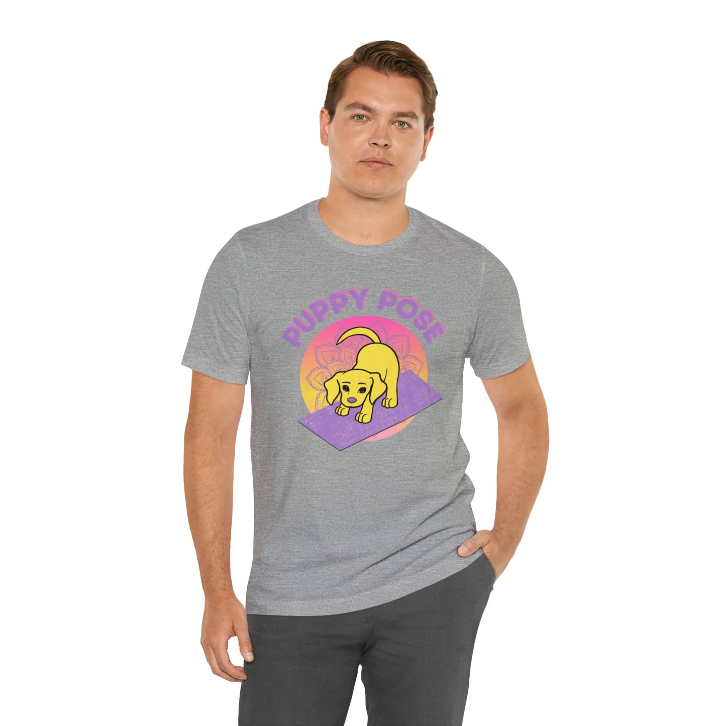 Puppy Pose with Yogi the Rescue Puppy Yoga Mascot Unisex Classic Tee