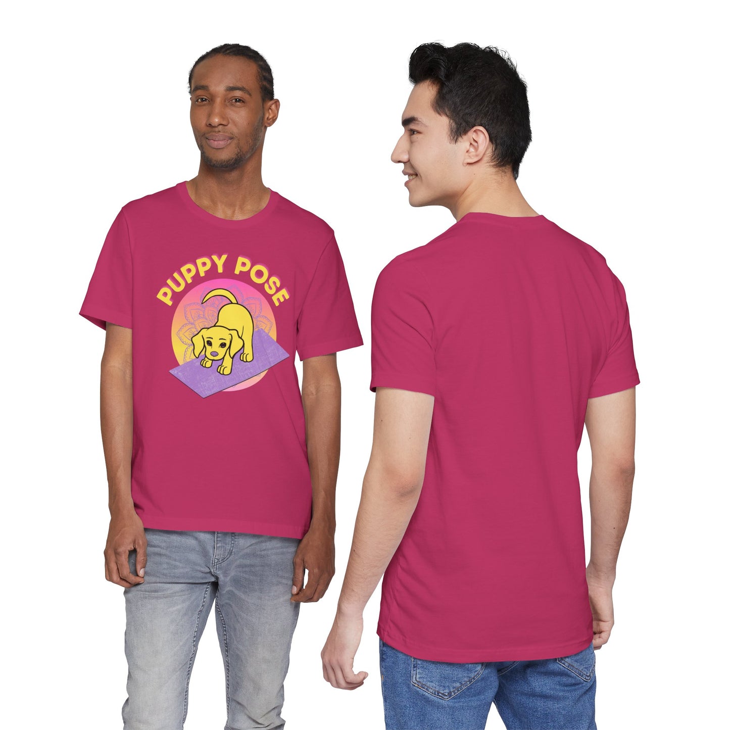 Pawmaste Happy Husky Puppy Yoga Shirt Unisex Classic Tee