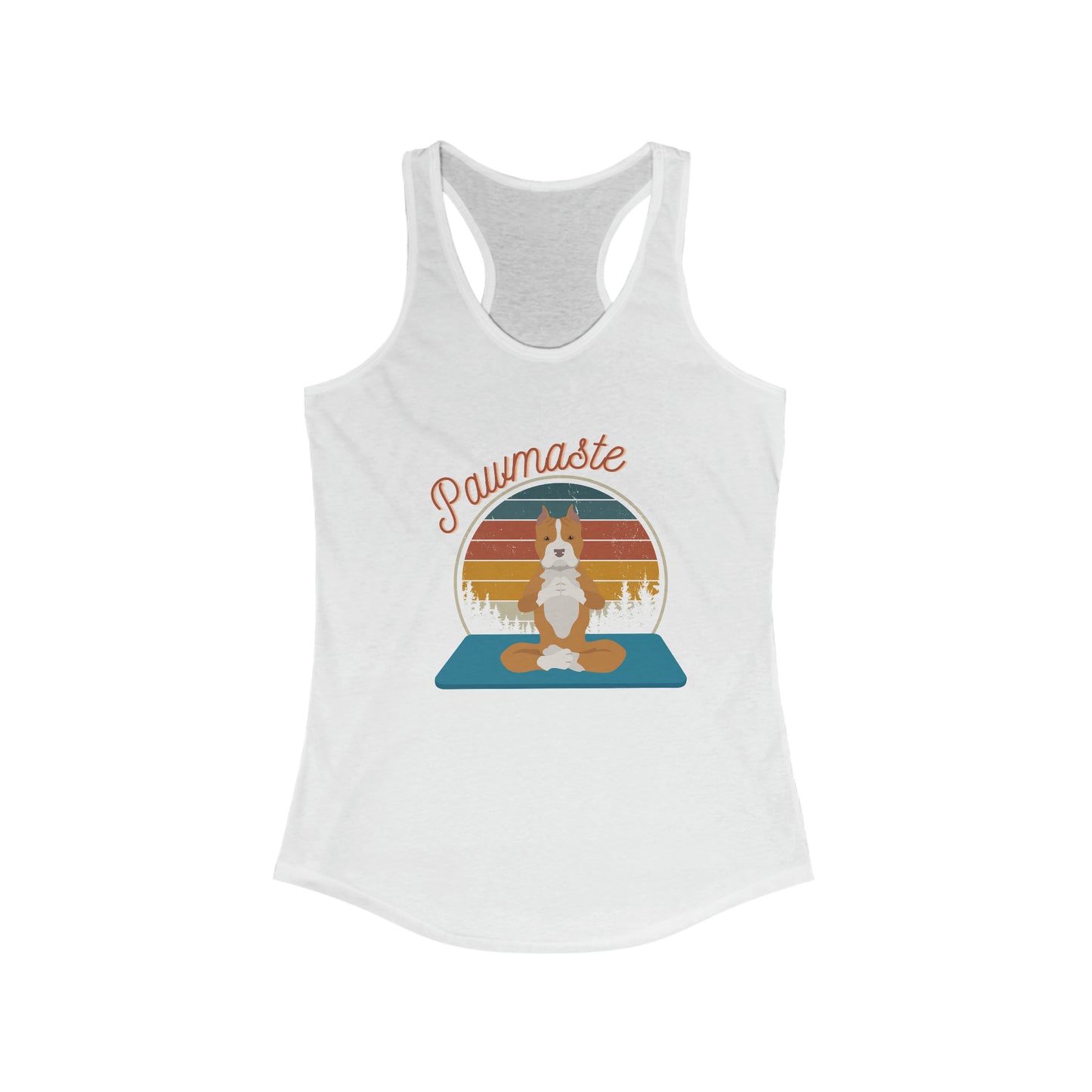 Pawmaste Pitbull Puppy Yoga Mountain Women’s Workout Tank Top