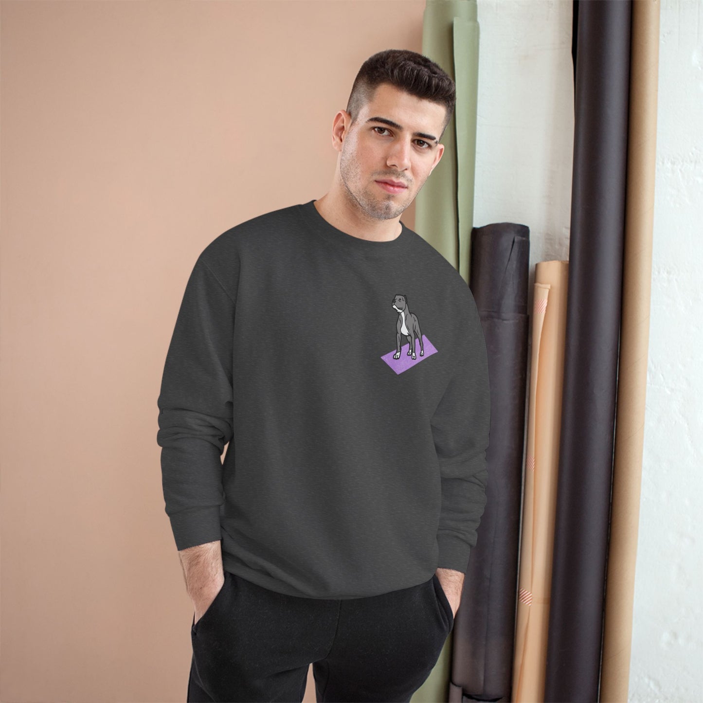 Rescue Puppy Yoga Mat Pit Bull Graphic Crewneck