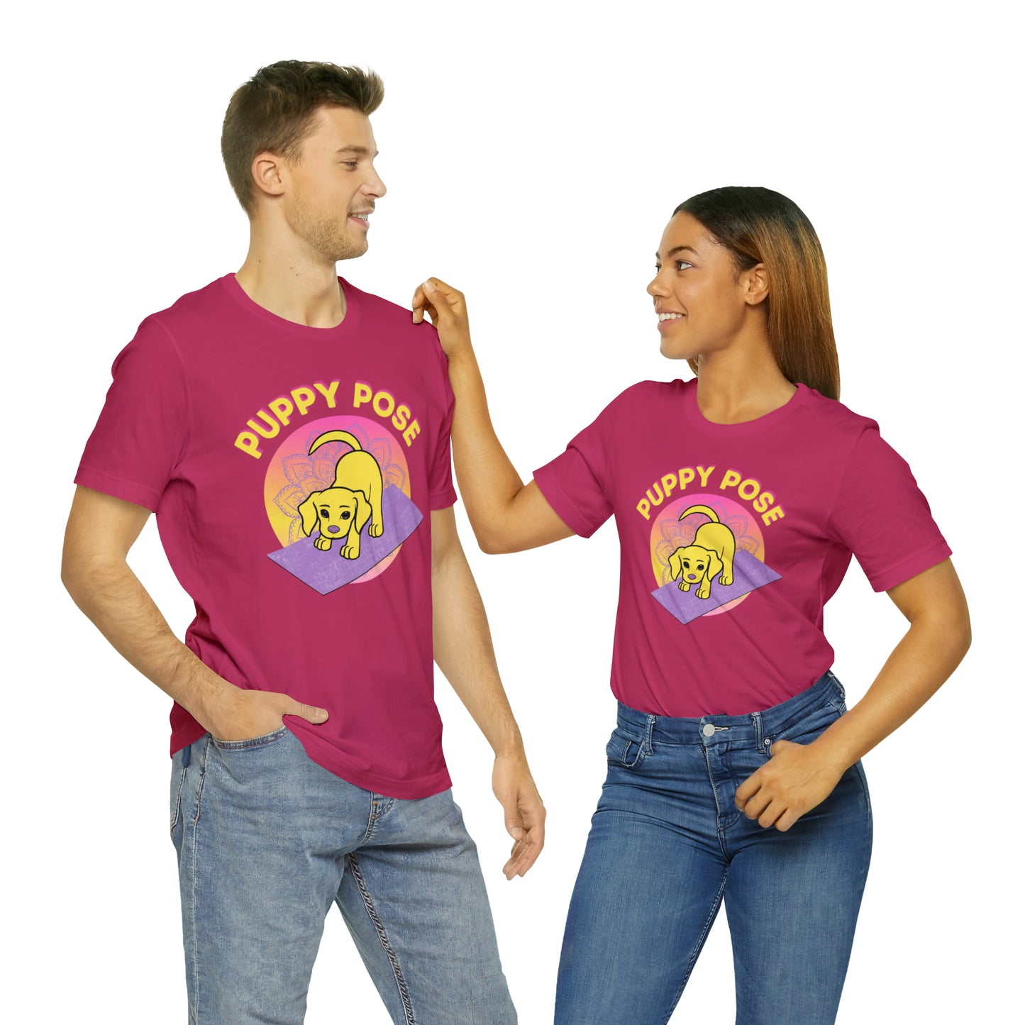 Puppy Pose with Yogi the Rescue Puppy Yoga Mascot Unisex Classic Tee