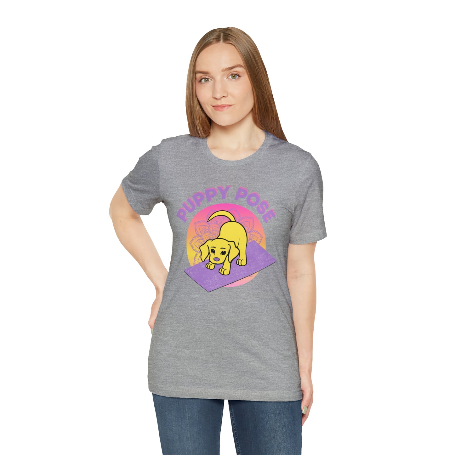 Puppy Pose with Yogi the Rescue Puppy Yoga Mascot Unisex Classic Tee