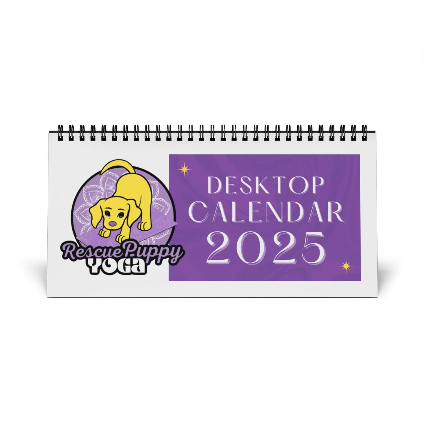 Rescue Puppy Yoga Desktop Calendar 2025