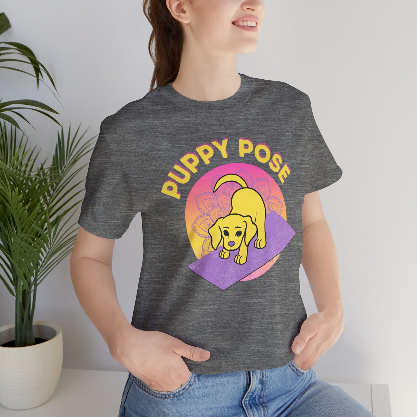 Pawmaste Happy Husky Puppy Yoga Shirt Unisex Classic Tee