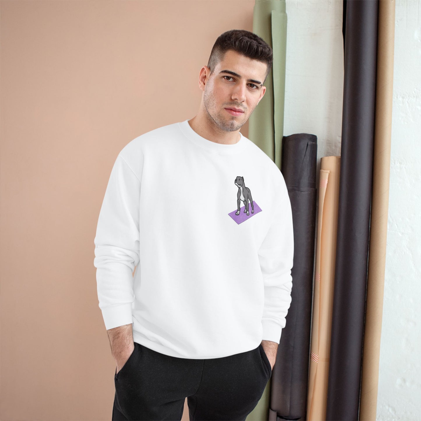 Rescue Puppy Yoga Mat Pit Bull Graphic Crewneck