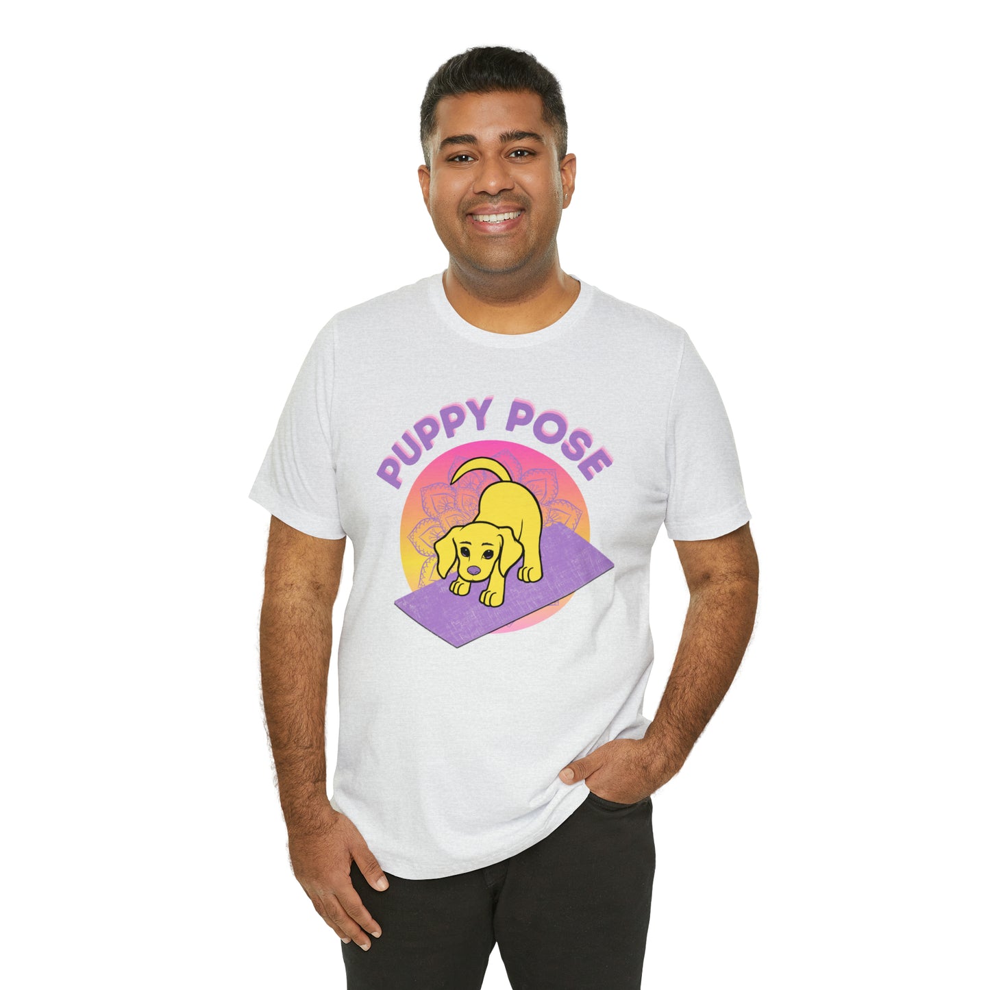 Puppy Pose with Yogi the Rescue Puppy Yoga Mascot Unisex Classic Tee