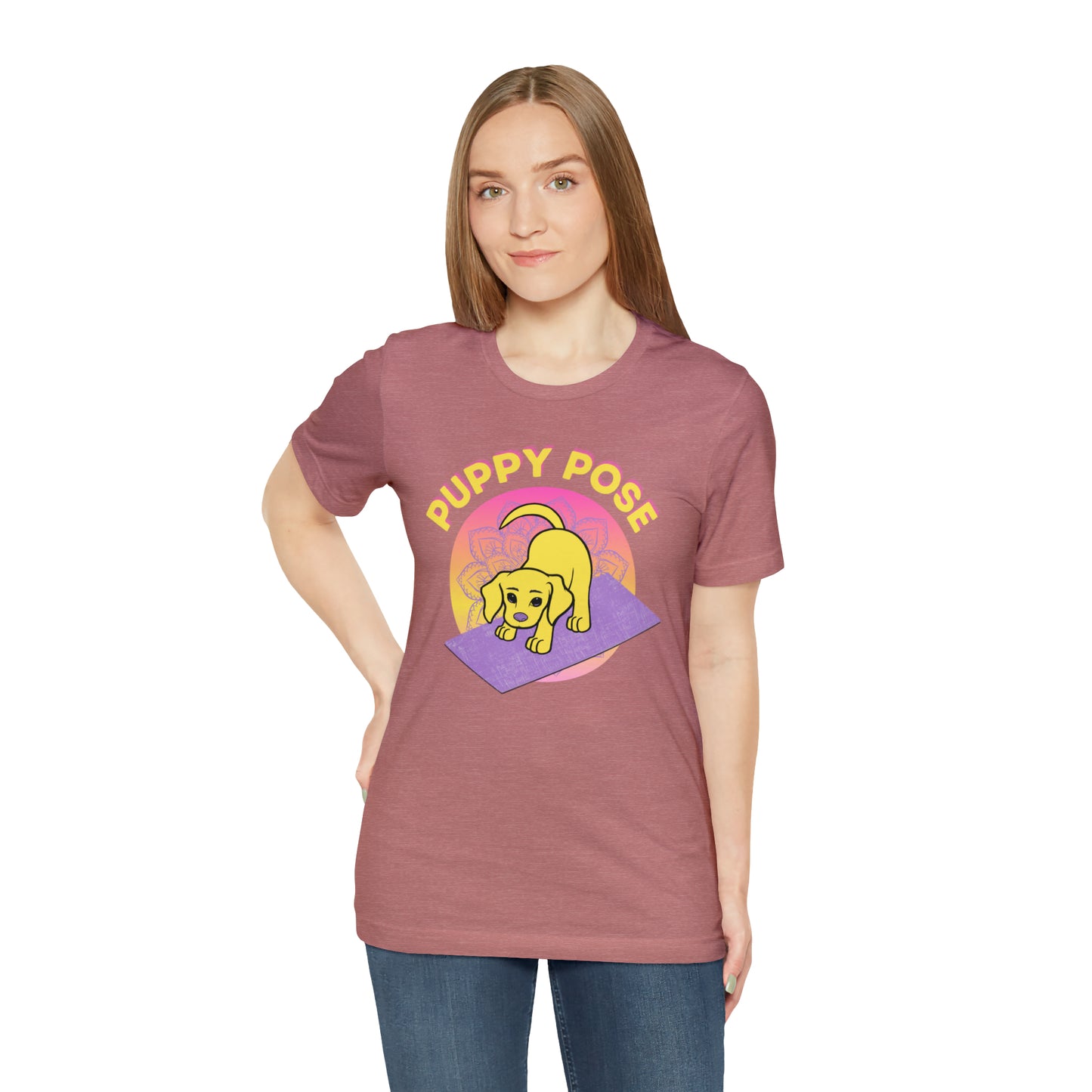 Puppy Pose with Yogi the Rescue Puppy Yoga Mascot Unisex Classic Tee