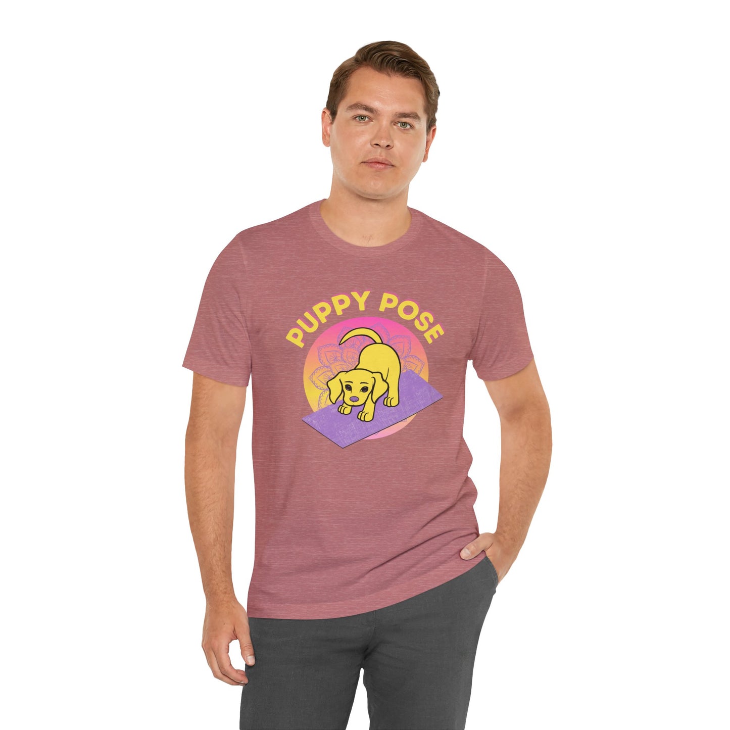 Pawmaste Happy Husky Puppy Yoga Shirt Unisex Classic Tee