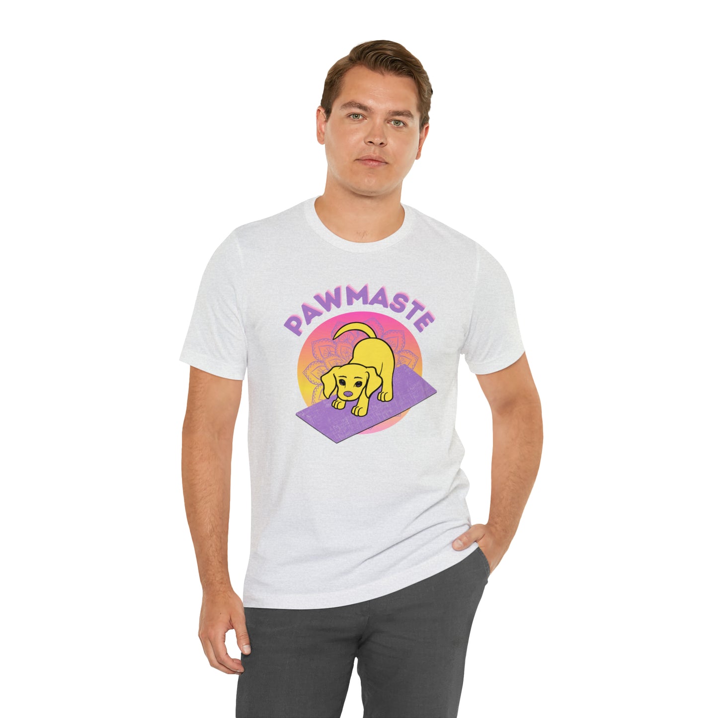 Pawmaste with Yogi the Rescue Puppy Yoga Mascot Mountain Seen Unisex Classic Tee