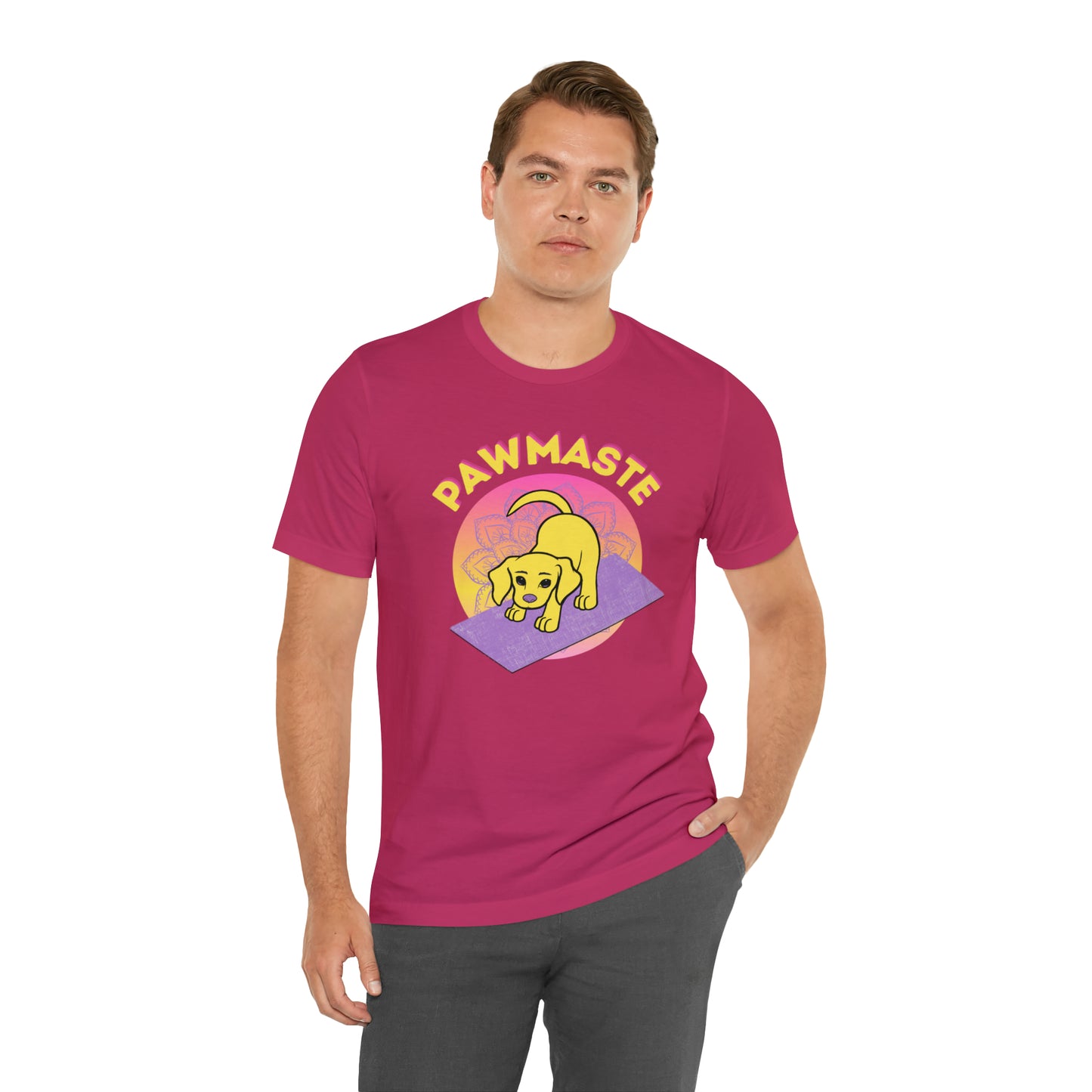 Pawmaste with Yogi the Rescue Puppy Yoga Mascot Mountain Seen Unisex Classic Tee