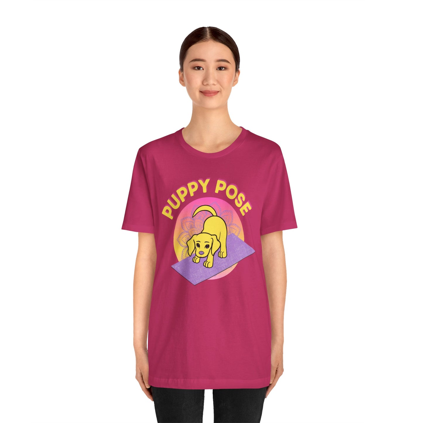 Pawmaste Happy Husky Puppy Yoga Shirt Unisex Classic Tee