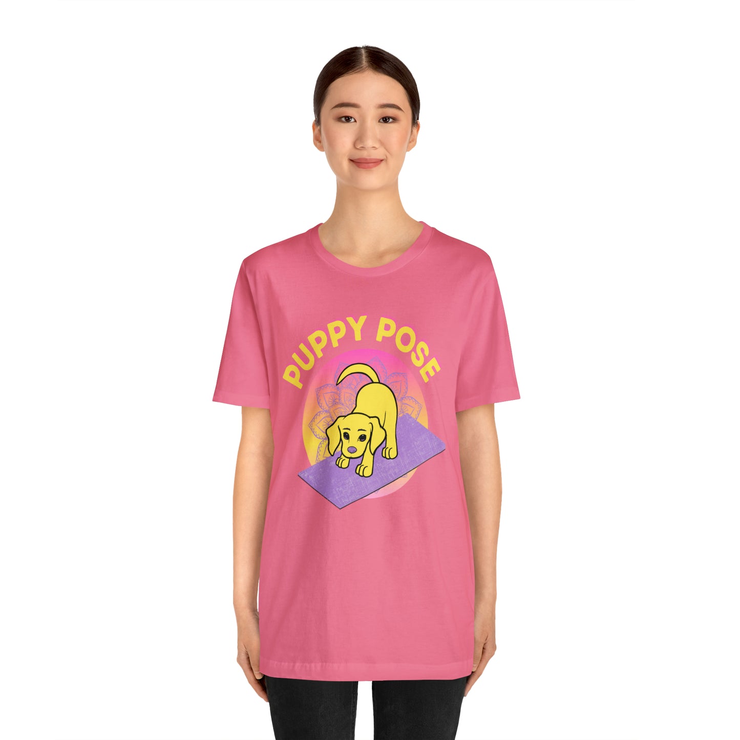 Puppy Pose with Yogi the Rescue Puppy Yoga Mascot Unisex Classic Tee