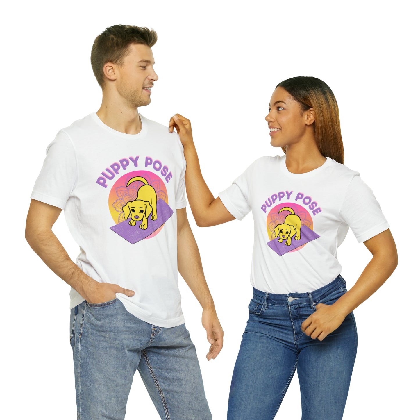 Puppy Pose with Yogi the Rescue Puppy Yoga Mascot Unisex Classic Tee