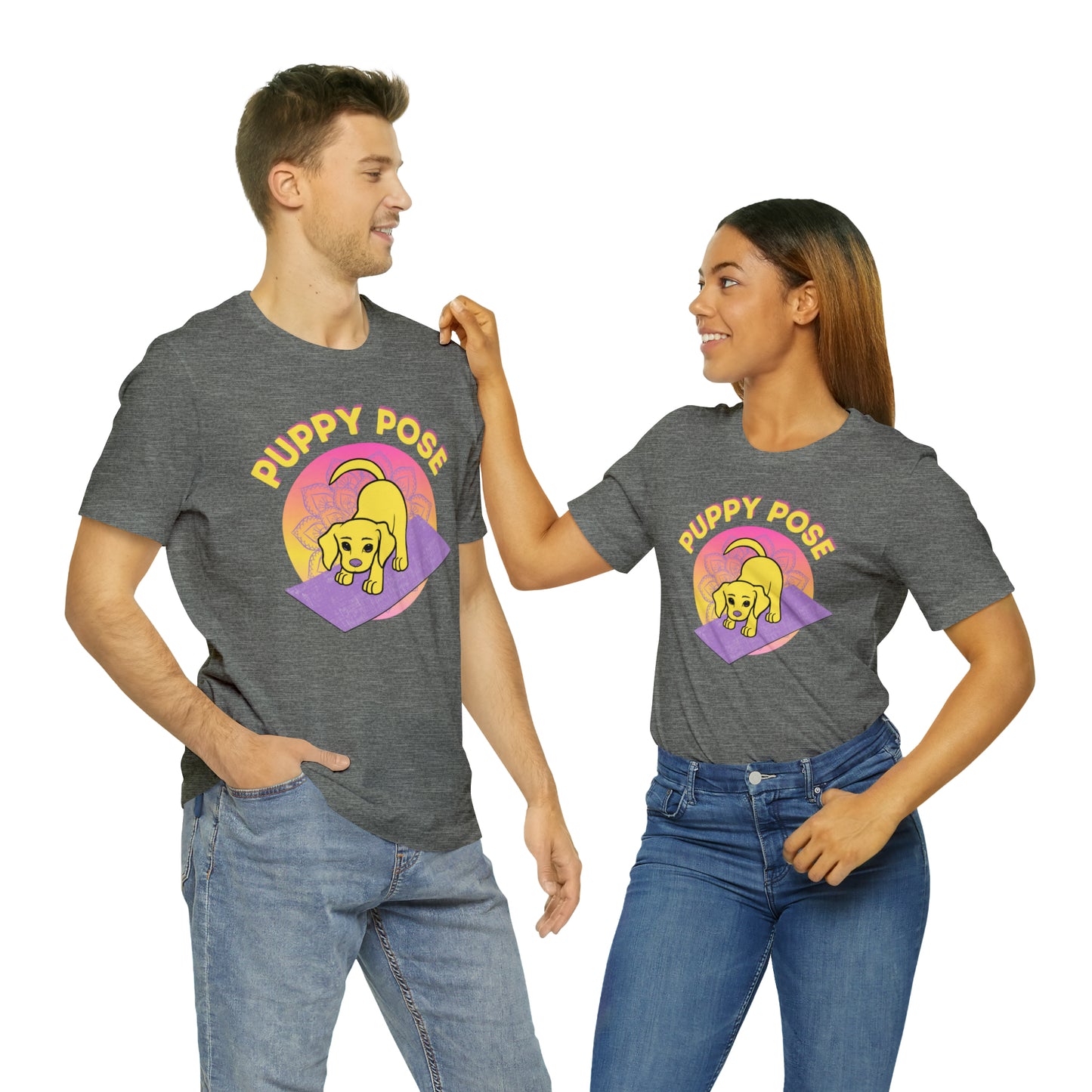 Puppy Pose with Yogi the Rescue Puppy Yoga Mascot Unisex Classic Tee