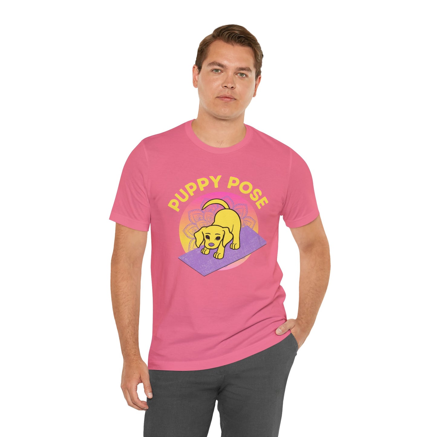 Pawmaste Happy Husky Puppy Yoga Shirt Unisex Classic Tee