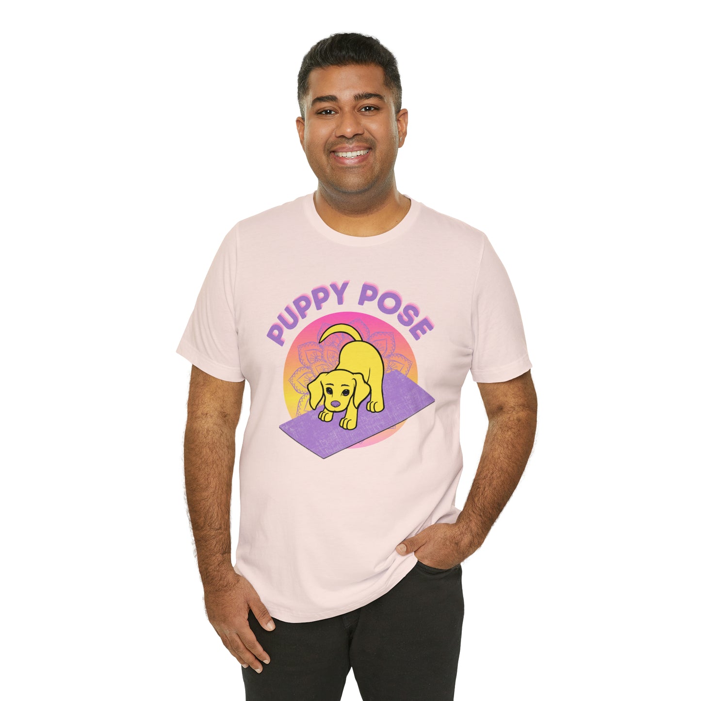 Puppy Pose with Yogi the Rescue Puppy Yoga Mascot Unisex Classic Tee