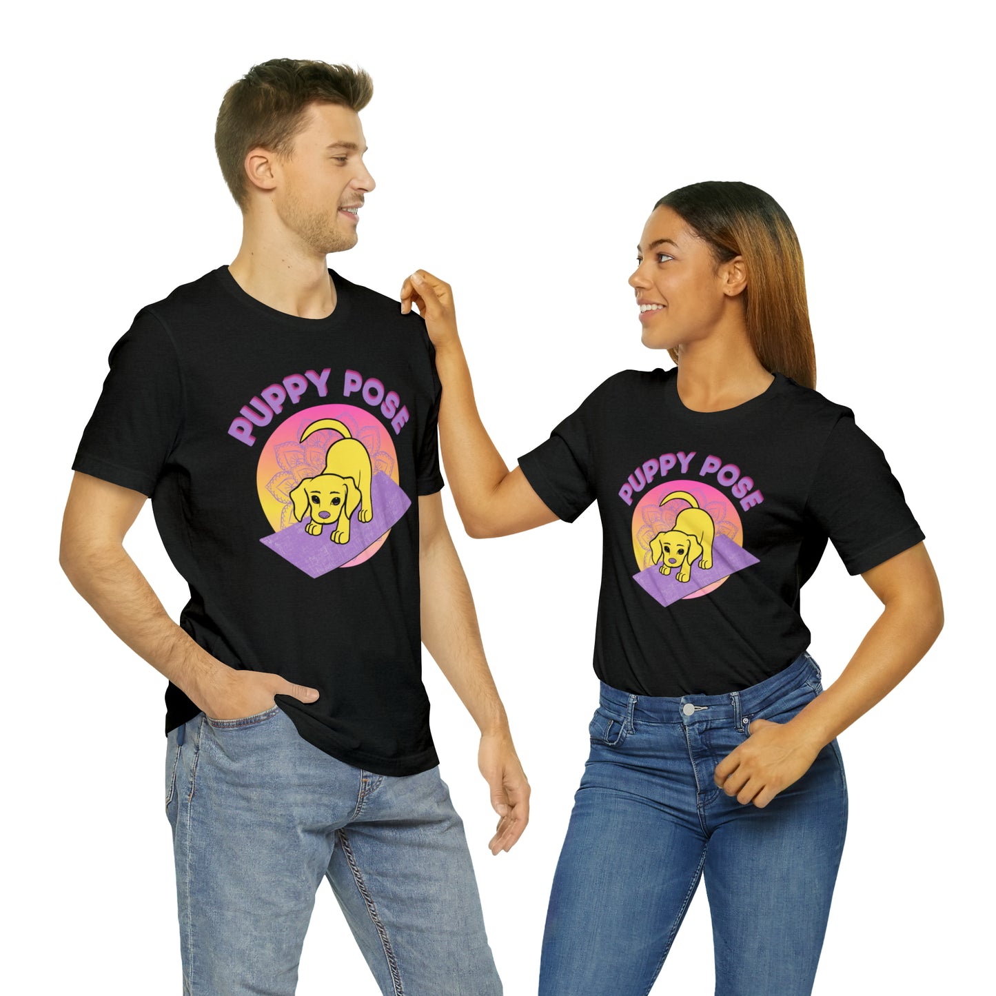 Puppy Pose with Yogi the Rescue Puppy Yoga Mascot Unisex Classic Tee