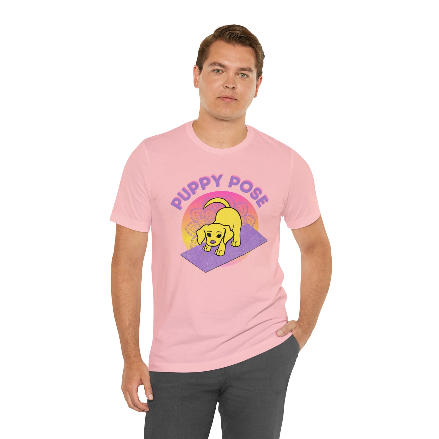 Puppy Pose with Yogi the Rescue Puppy Yoga Mascot Unisex Classic Tee