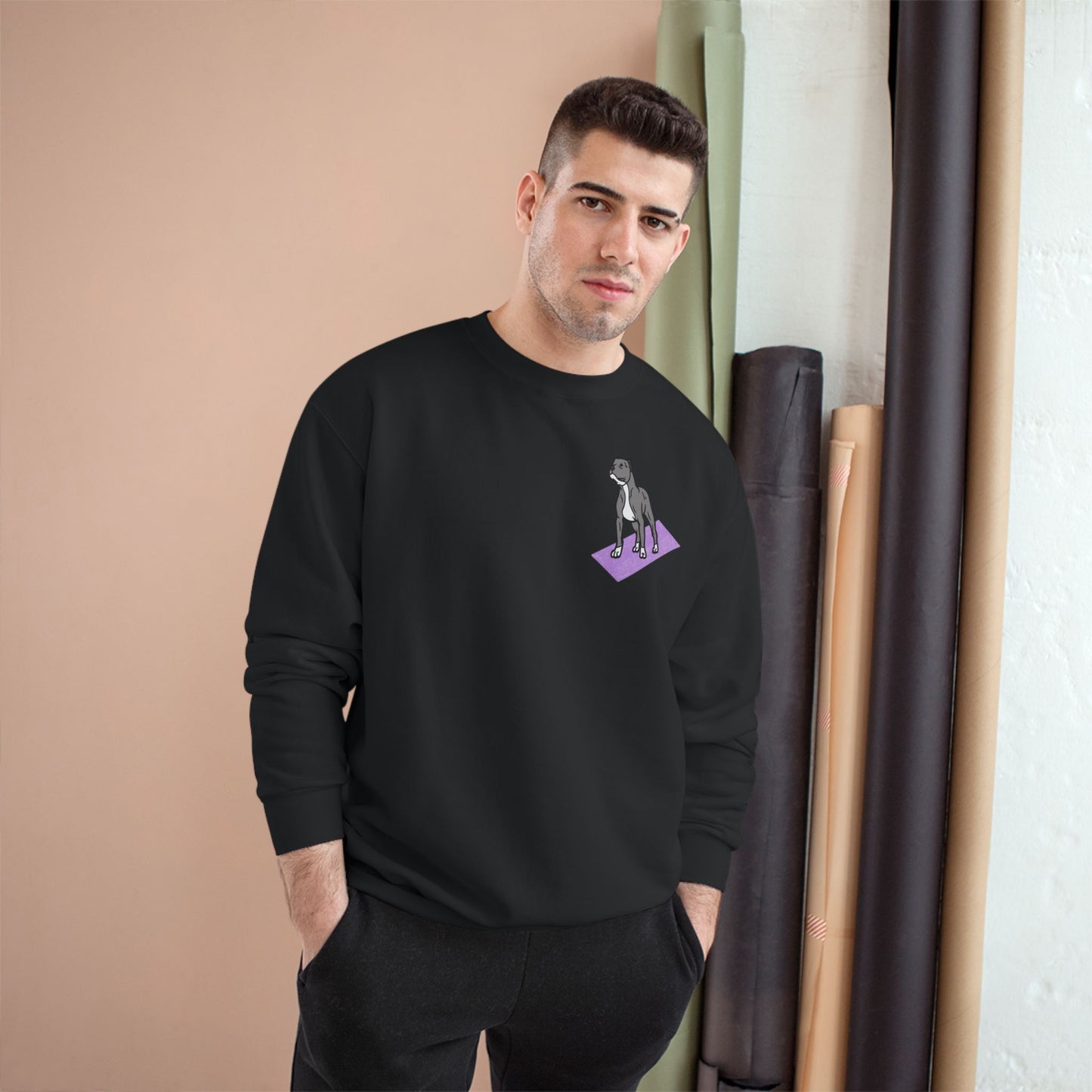 Rescue Puppy Yoga Mat Pit Bull Graphic Crewneck