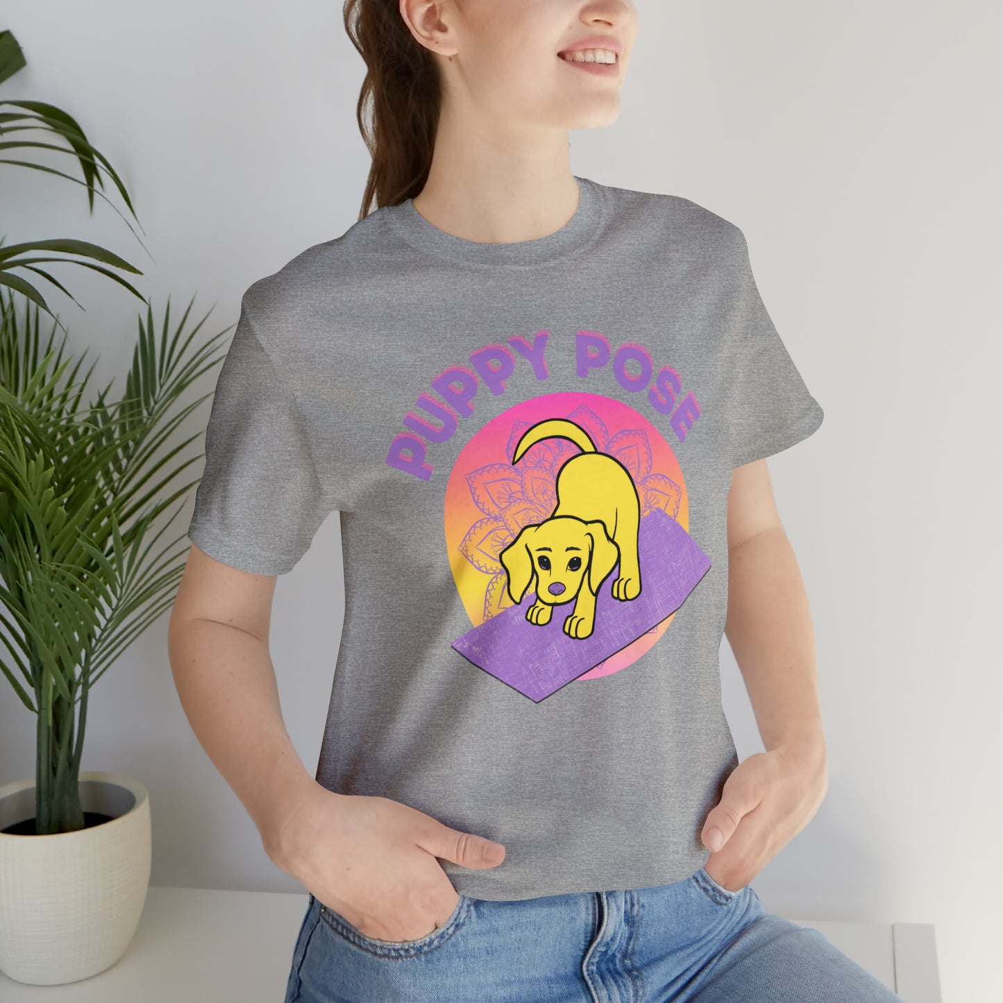 Puppy Pose with Yogi the Rescue Puppy Yoga Mascot Unisex Classic Tee