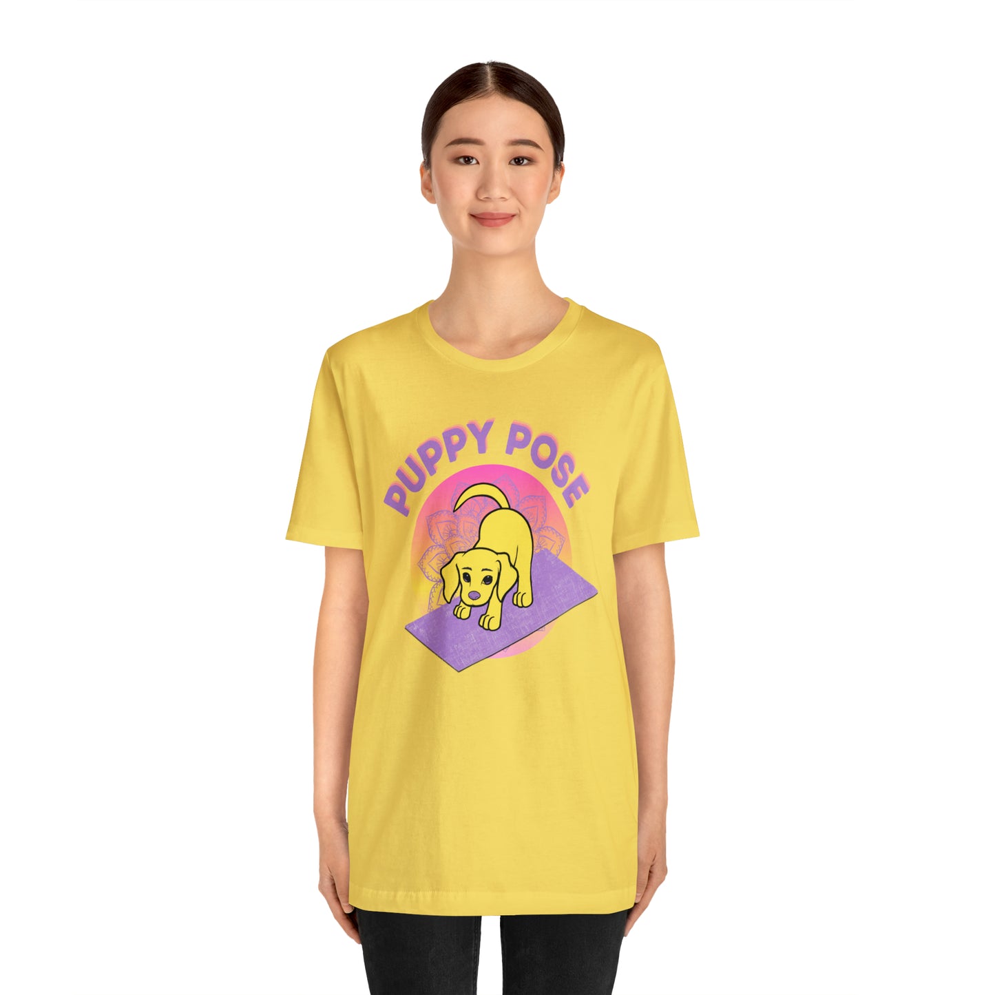 Puppy Pose with Yogi the Rescue Puppy Yoga Mascot Unisex Classic Tee