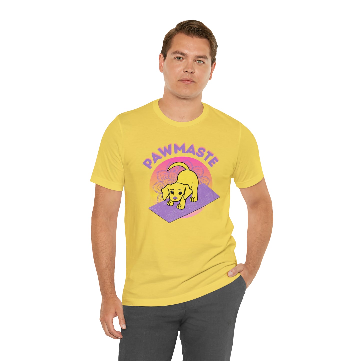 Pawmaste with Yogi the Rescue Puppy Yoga Mascot Mountain Seen Unisex Classic Tee