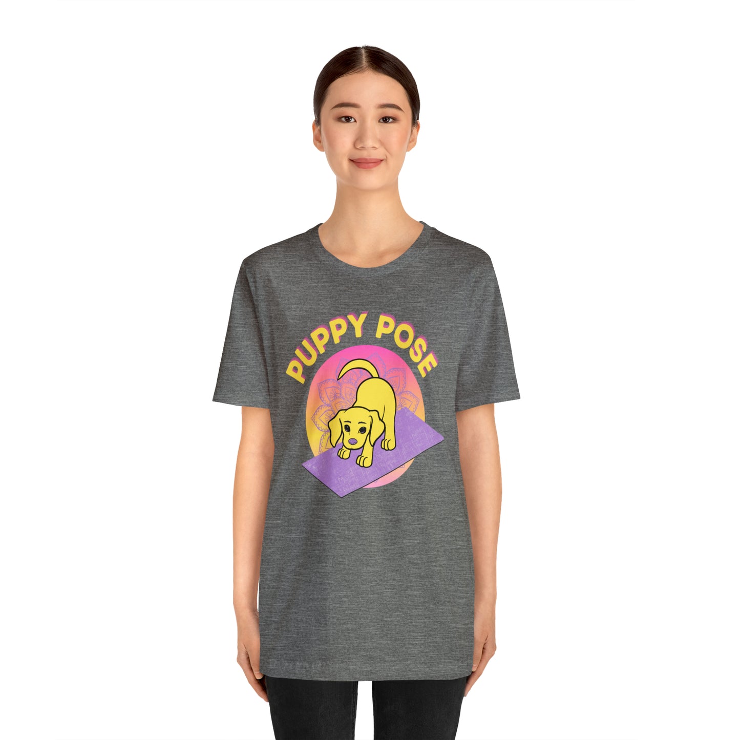 Puppy Pose with Yogi the Rescue Puppy Yoga Mascot Unisex Classic Tee