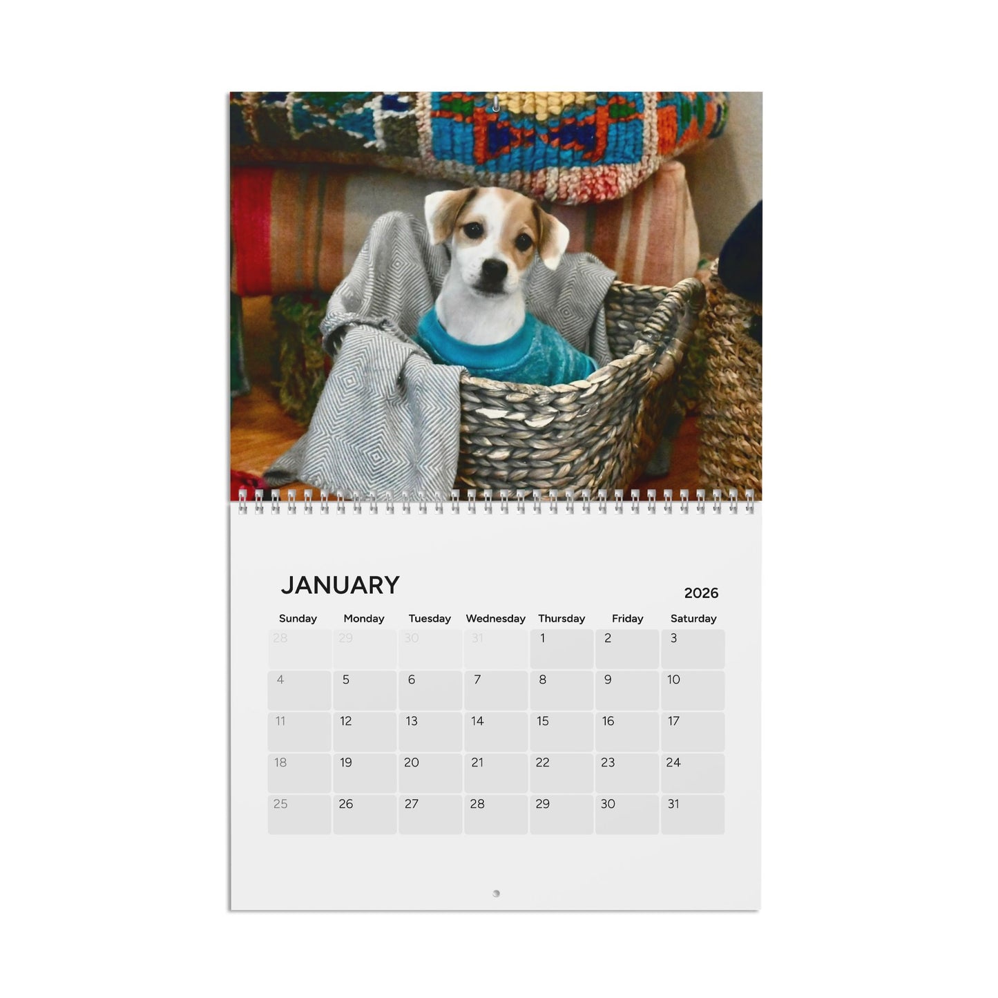 2026 Rescue Puppy Wall Calendar – Monthly Pet Photo Calendar