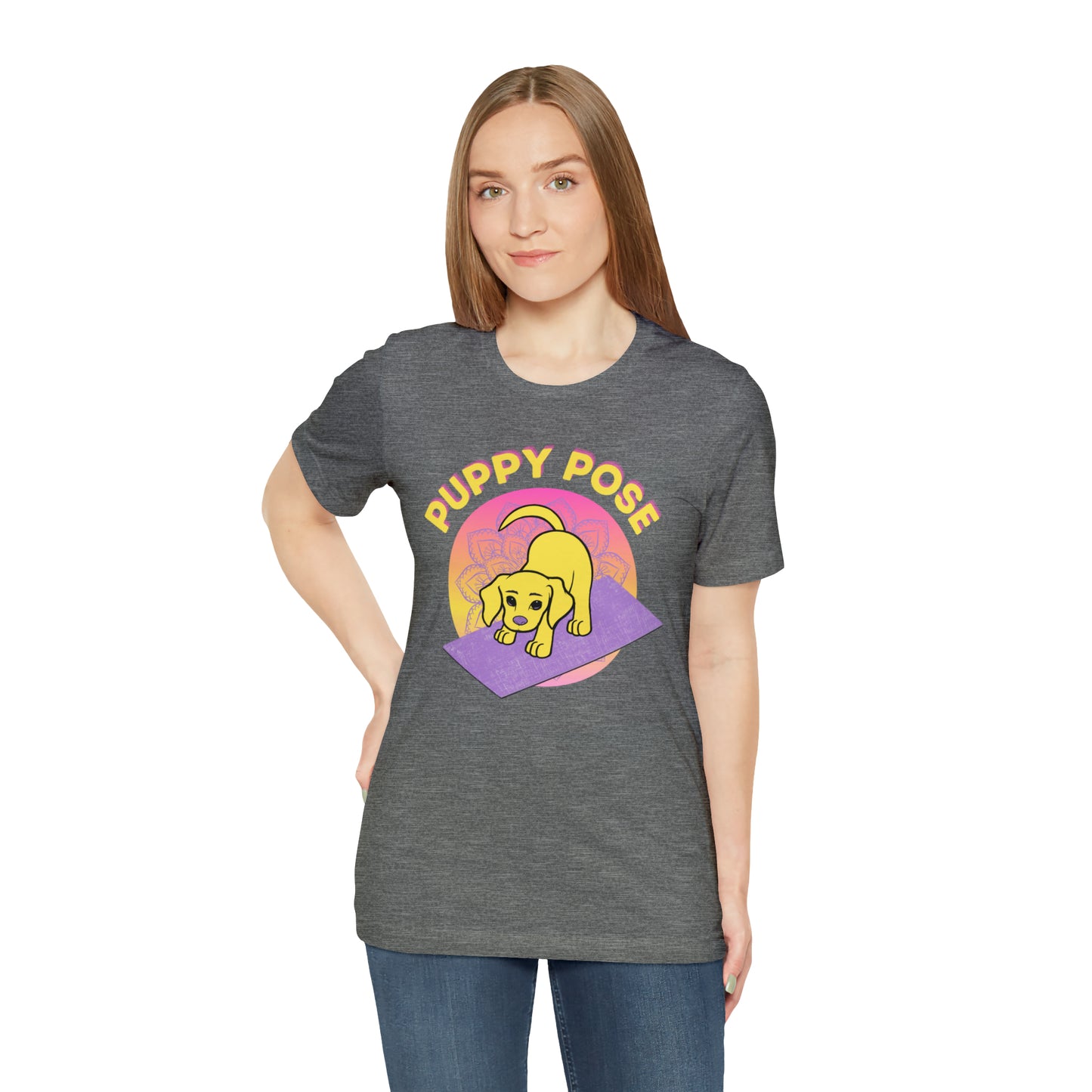 Puppy Pose with Yogi the Rescue Puppy Yoga Mascot Unisex Classic Tee