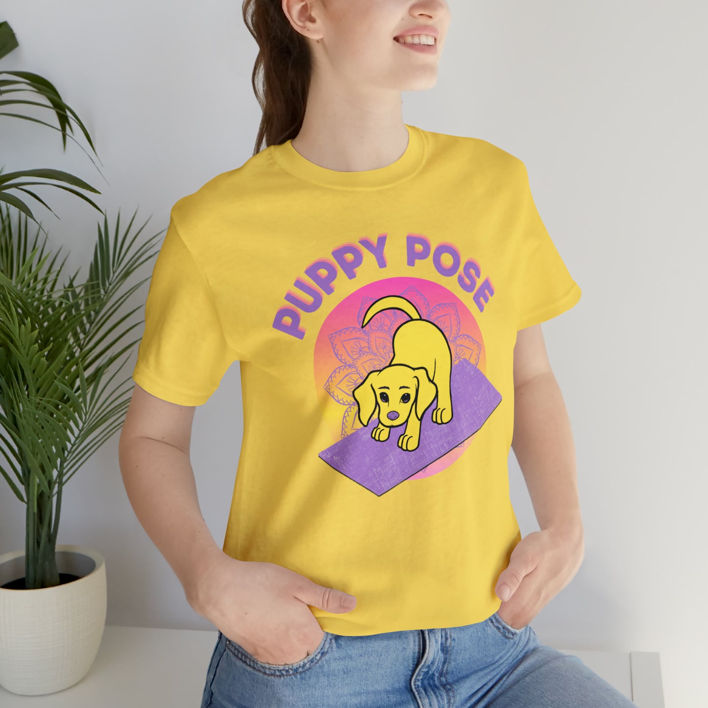 Puppy Pose with Yogi the Rescue Puppy Yoga Mascot Unisex Classic Tee