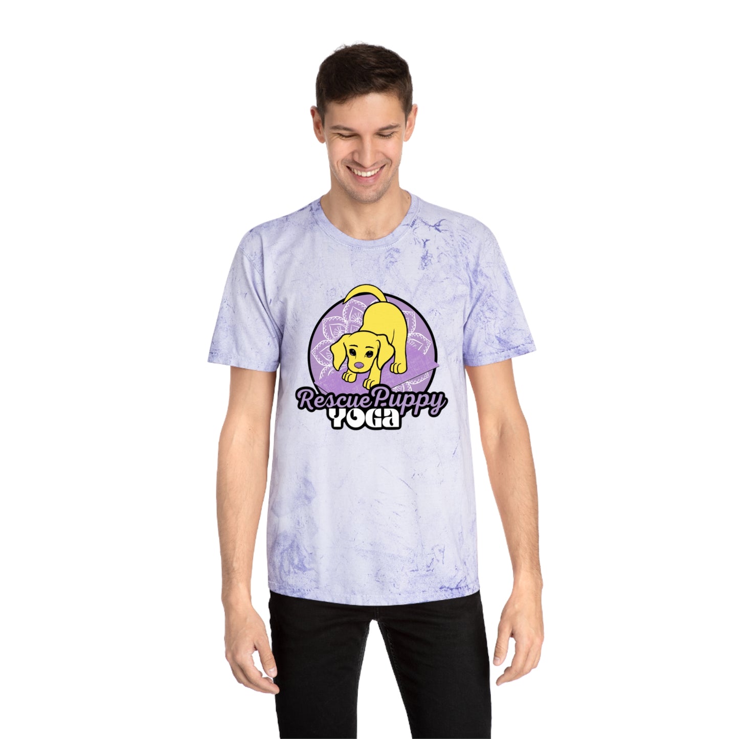 Rescue Puppy Yoga Unisex Color Blast T-Shirt