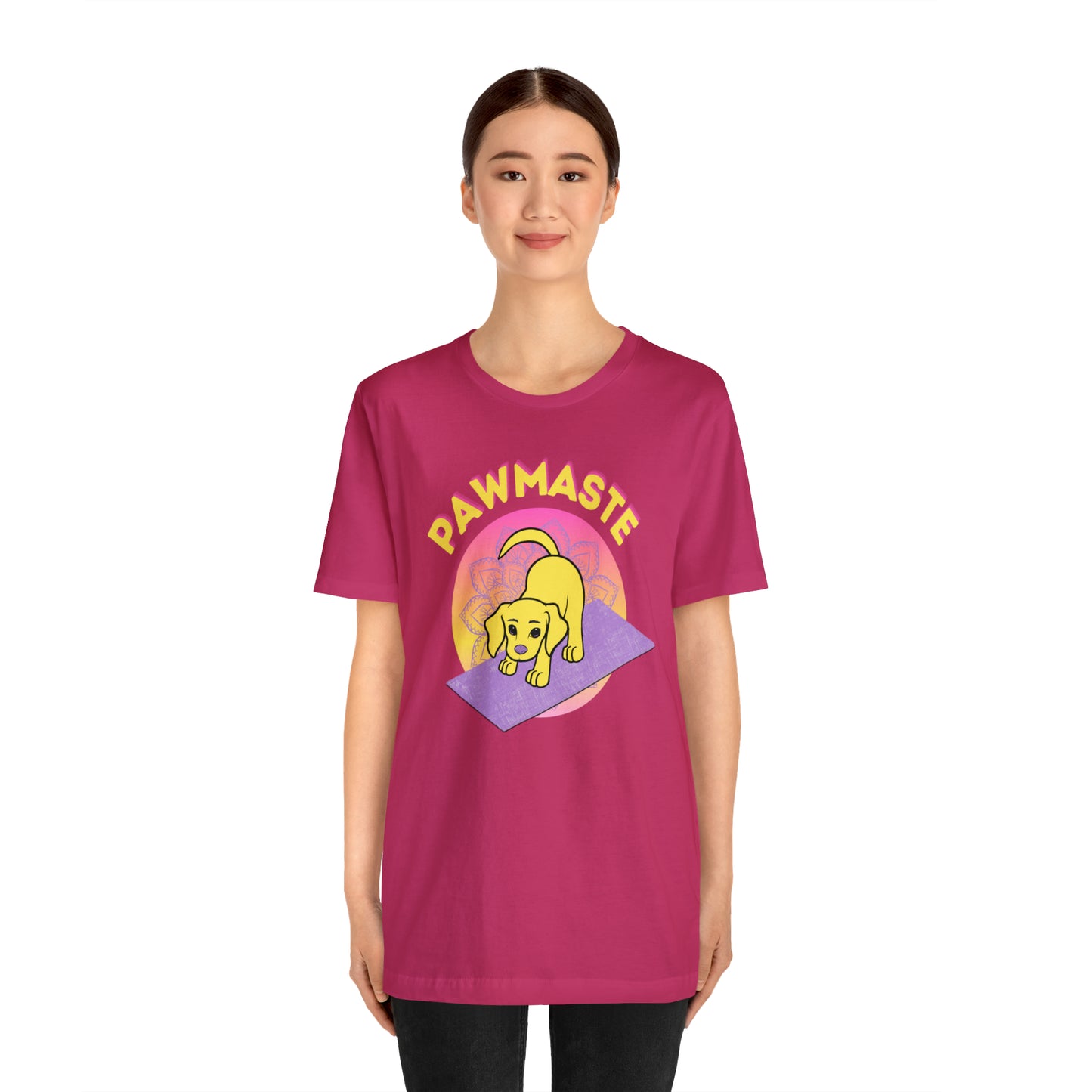 Pawmaste with Yogi the Rescue Puppy Yoga Mascot Mountain Seen Unisex Classic Tee