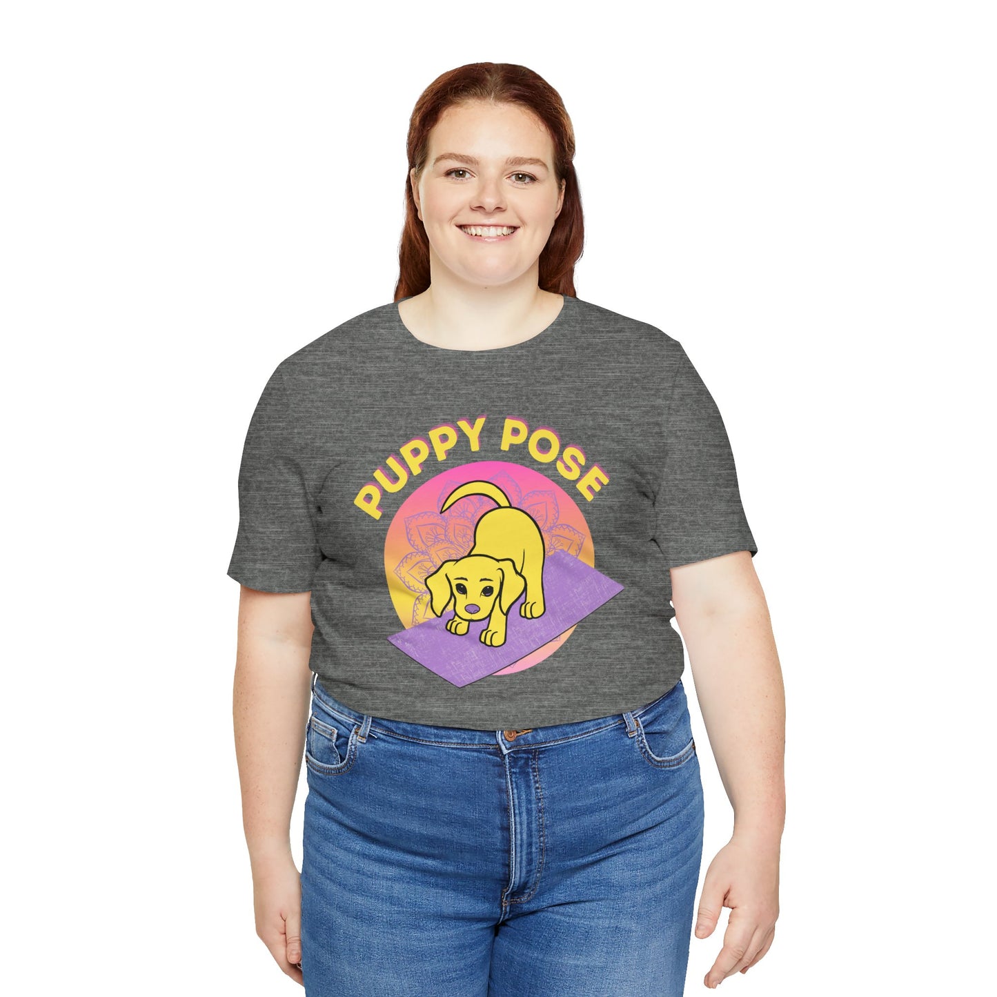 Pawmaste Happy Husky Puppy Yoga Shirt Unisex Classic Tee