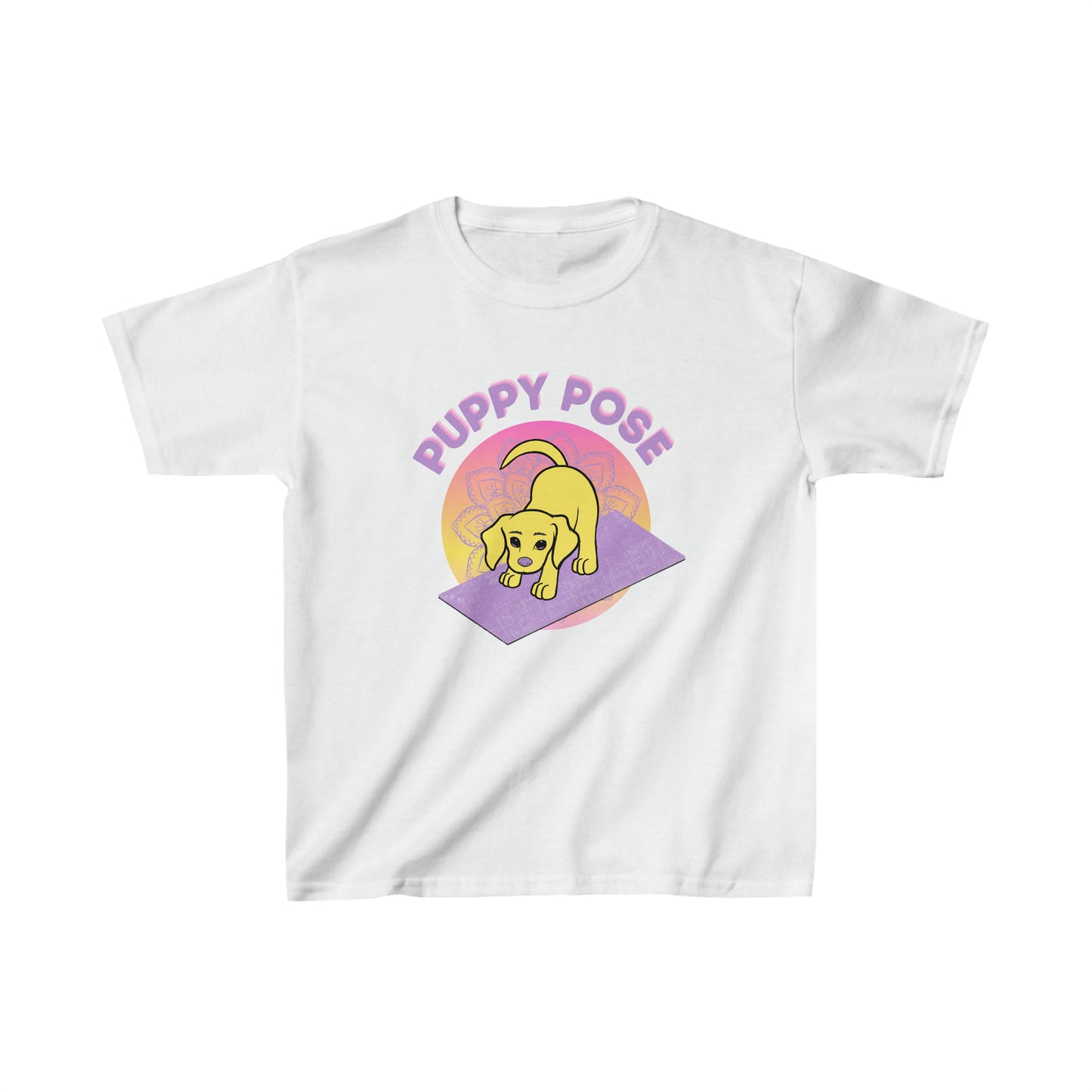 KIDS Puppy Pose with Yogi the Rescue Puppy Yoga Mascot Unisex Classic Tee