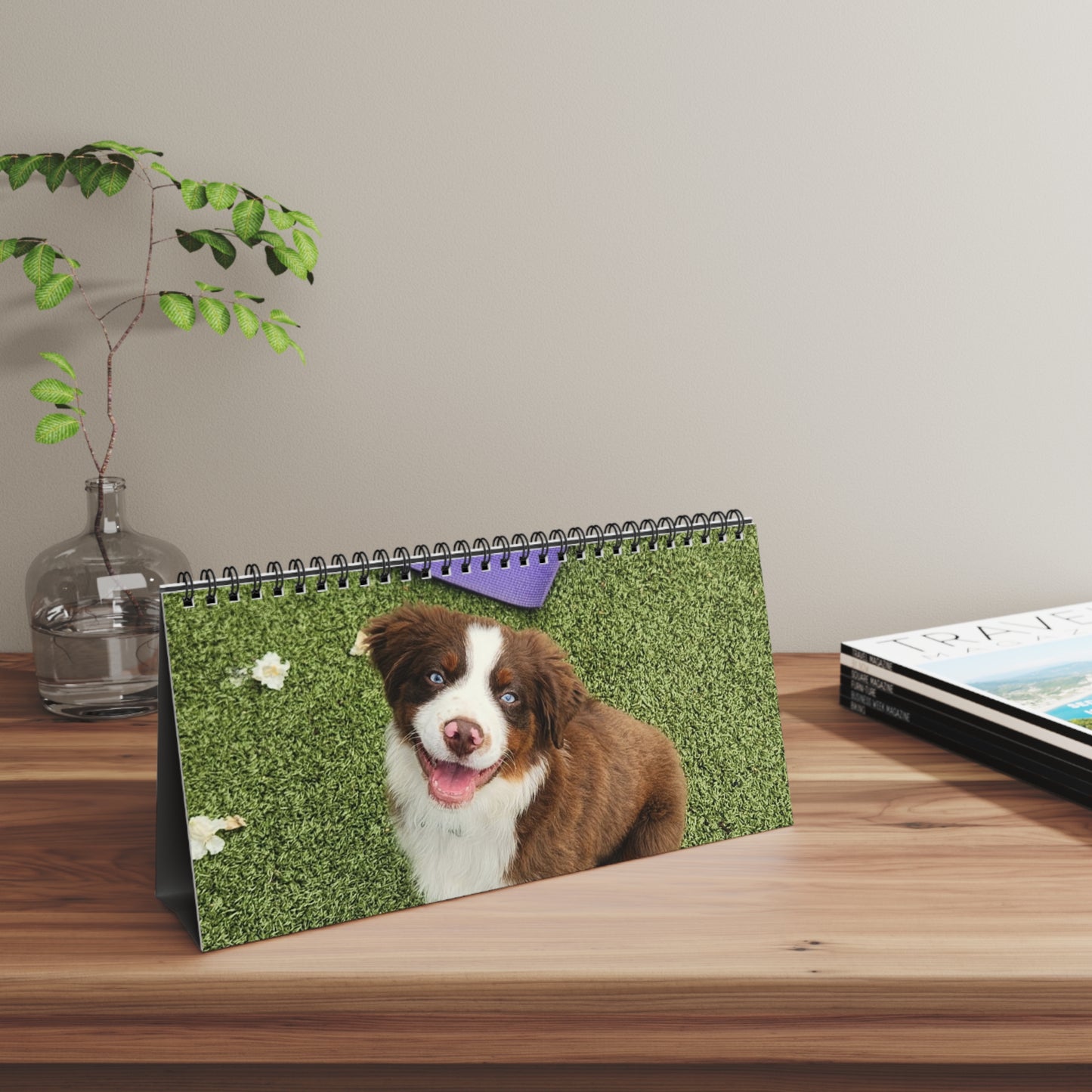 Rescue Puppy Yoga 2026 Desktop Calendar — Cute Dog Wall Planner