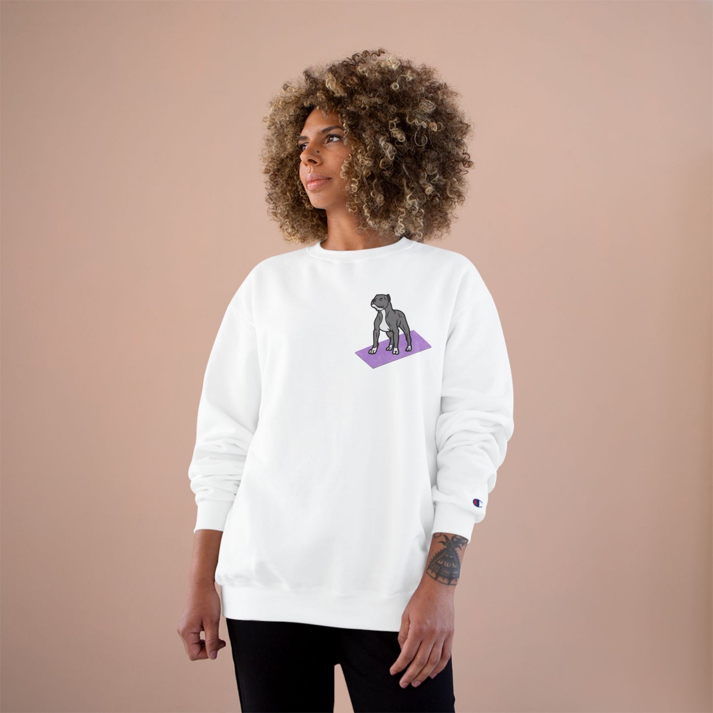 Rescue Puppy Yoga Mat Pit Bull Graphic Crewneck