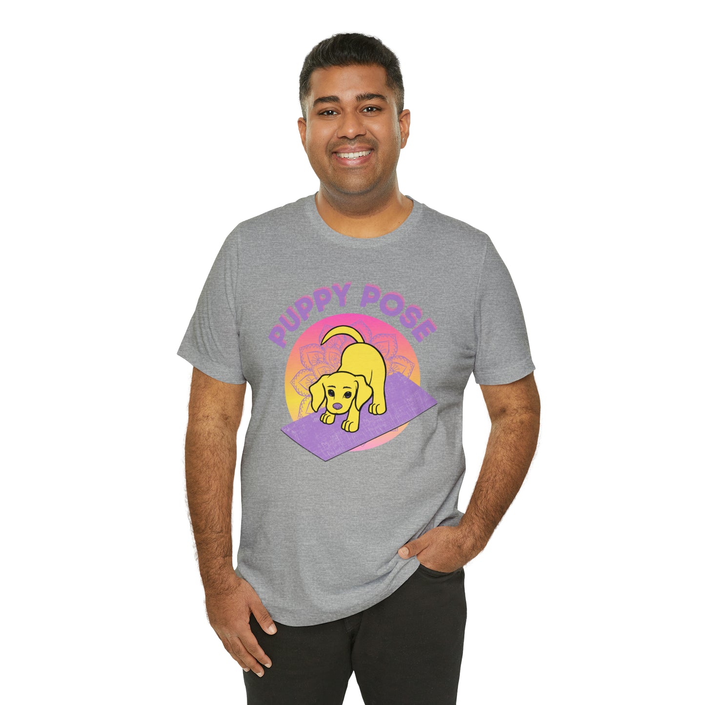 Puppy Pose with Yogi the Rescue Puppy Yoga Mascot Unisex Classic Tee