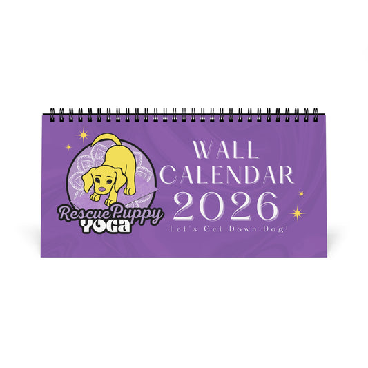 Rescue Puppy Yoga 2026 Desktop Calendar — Cute Dog Wall Planner