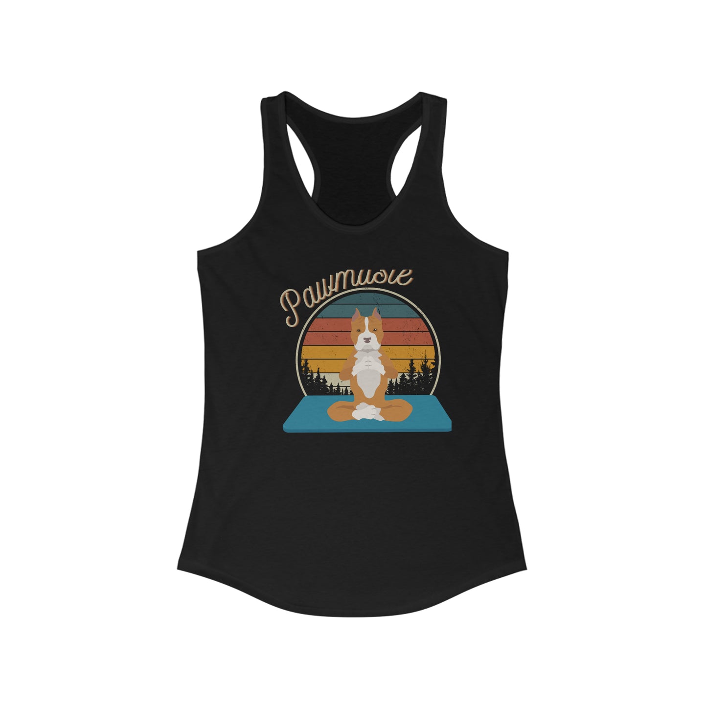 Pawmaste Pitbull Puppy Yoga Mountain Women’s Workout Tank Top