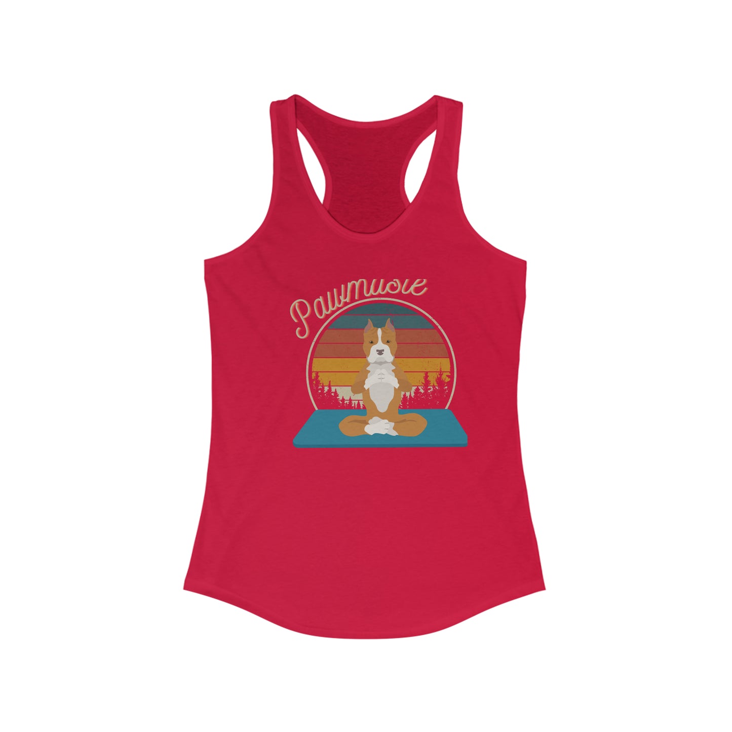 Pawmaste Pitbull Puppy Yoga Mountain Women’s Workout Tank Top