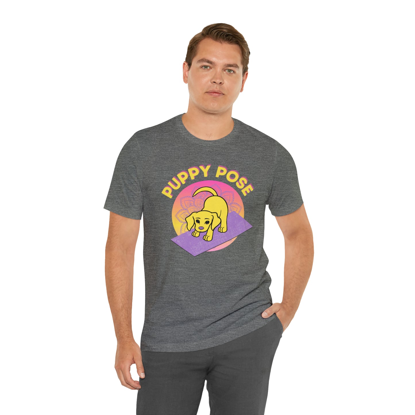 Puppy Pose with Yogi the Rescue Puppy Yoga Mascot Unisex Classic Tee