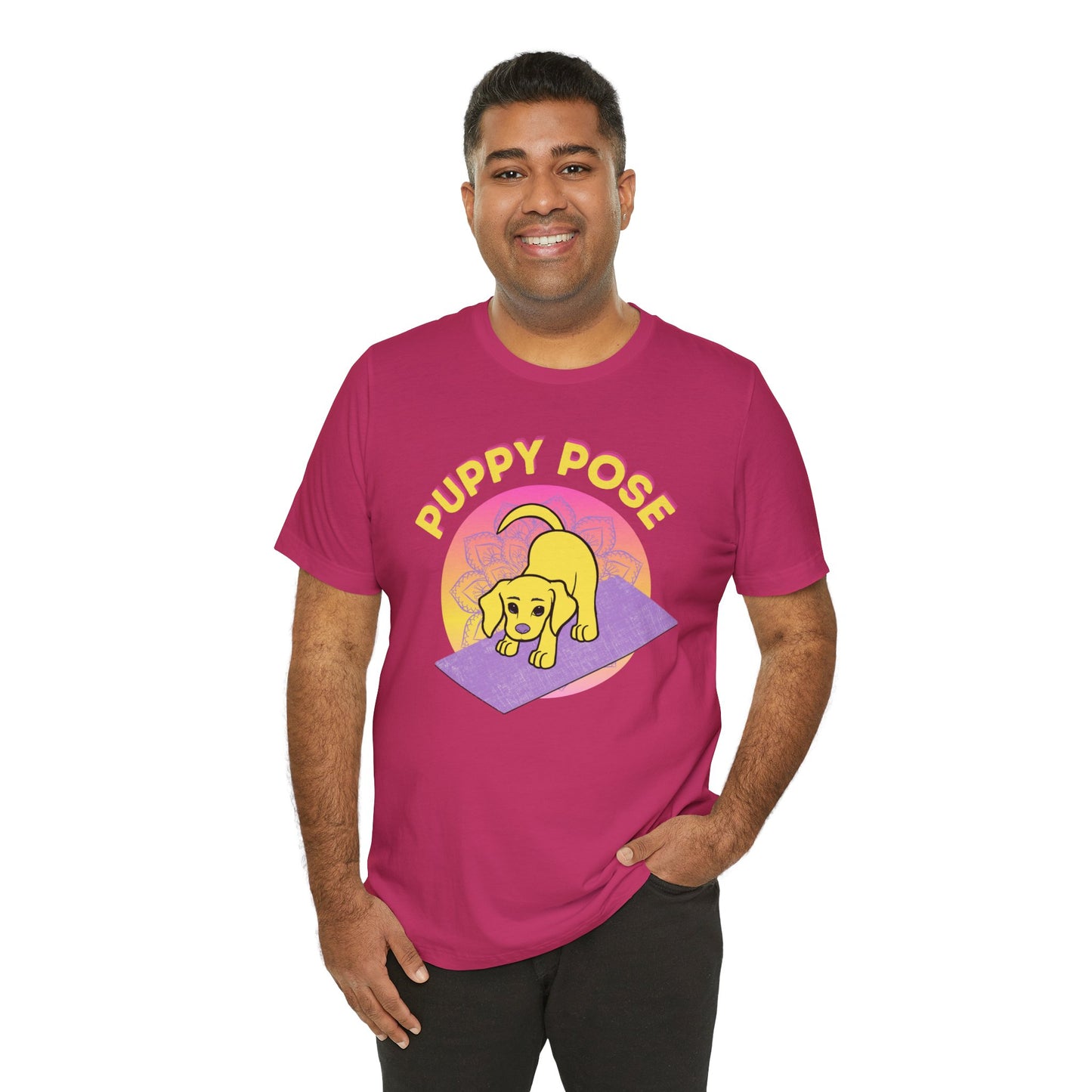 Pawmaste Happy Husky Puppy Yoga Shirt Unisex Classic Tee
