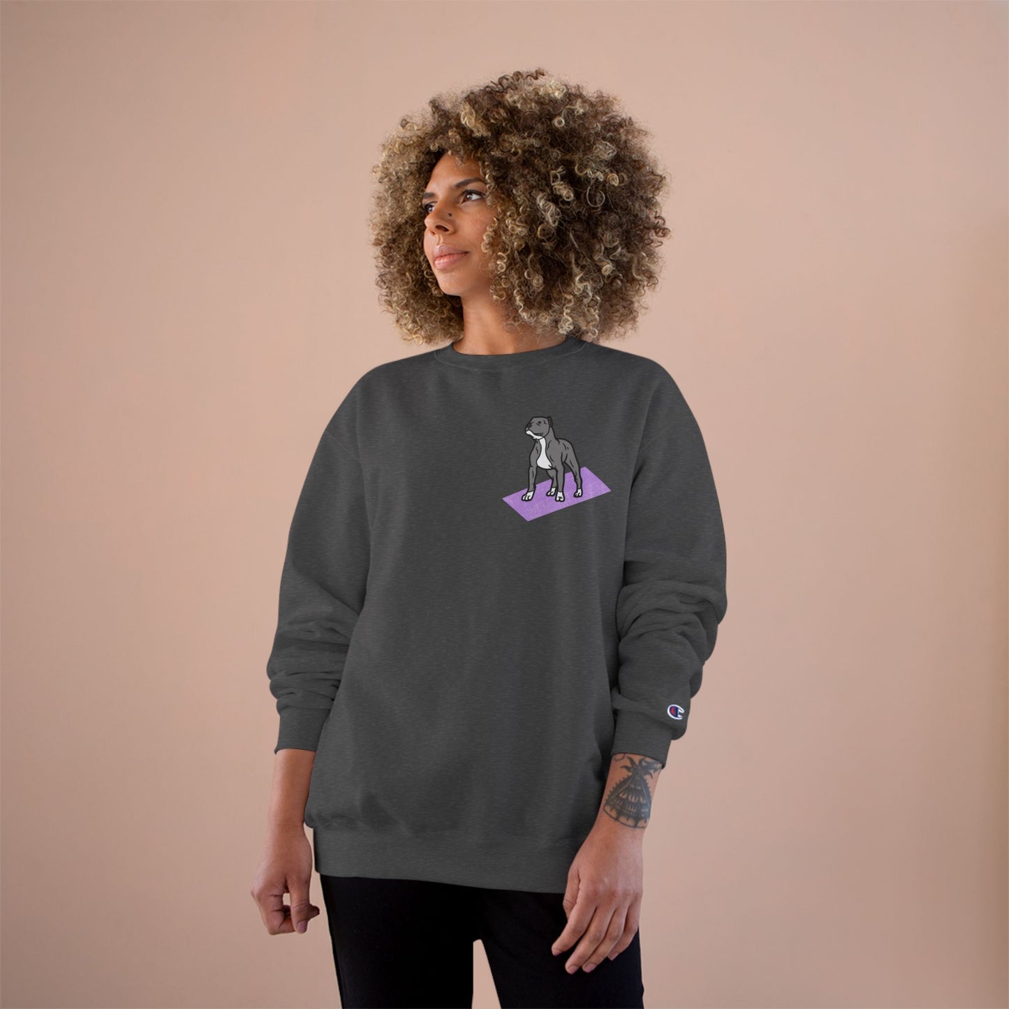 Rescue Puppy Yoga Mat Pit Bull Graphic Crewneck