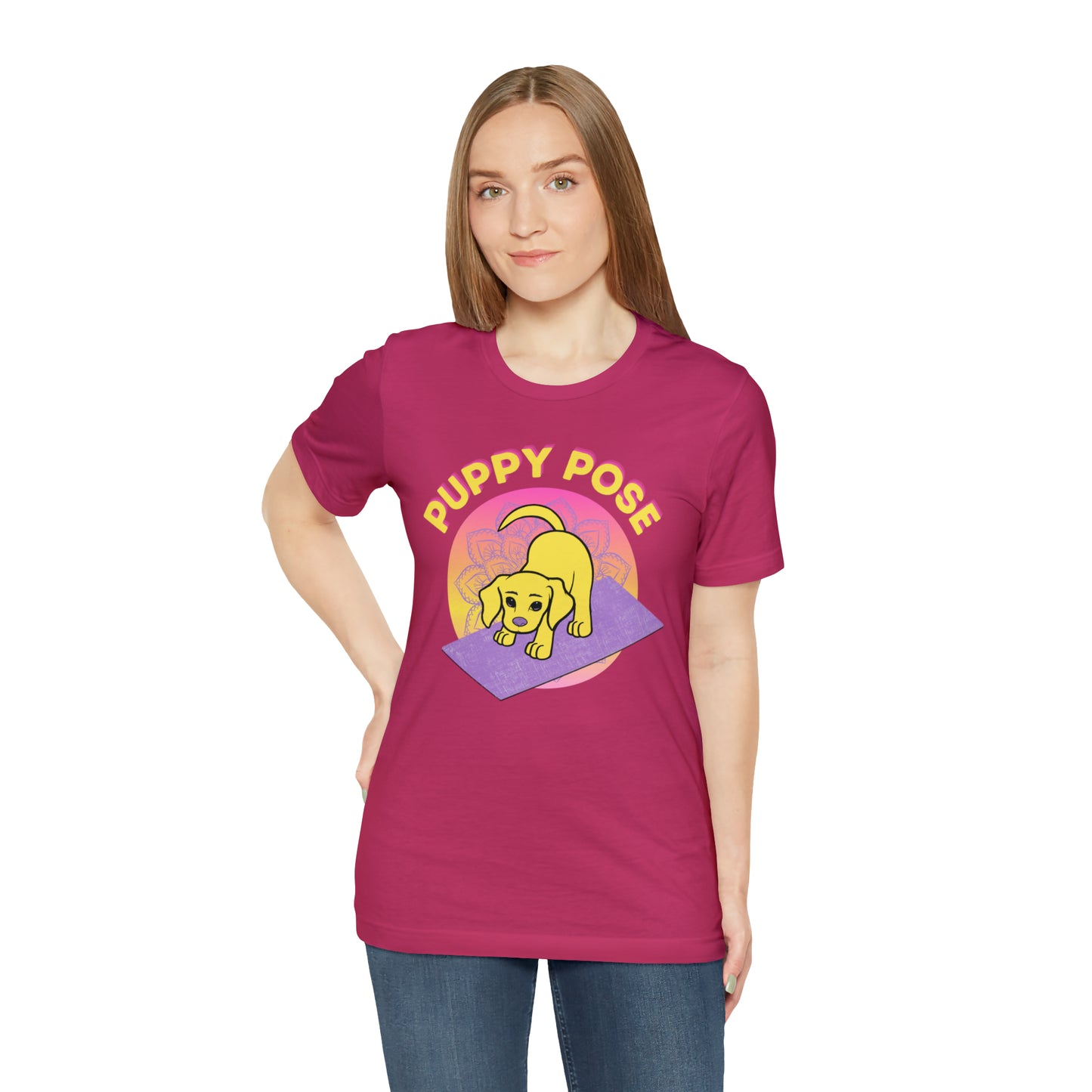 Puppy Pose with Yogi the Rescue Puppy Yoga Mascot Unisex Classic Tee